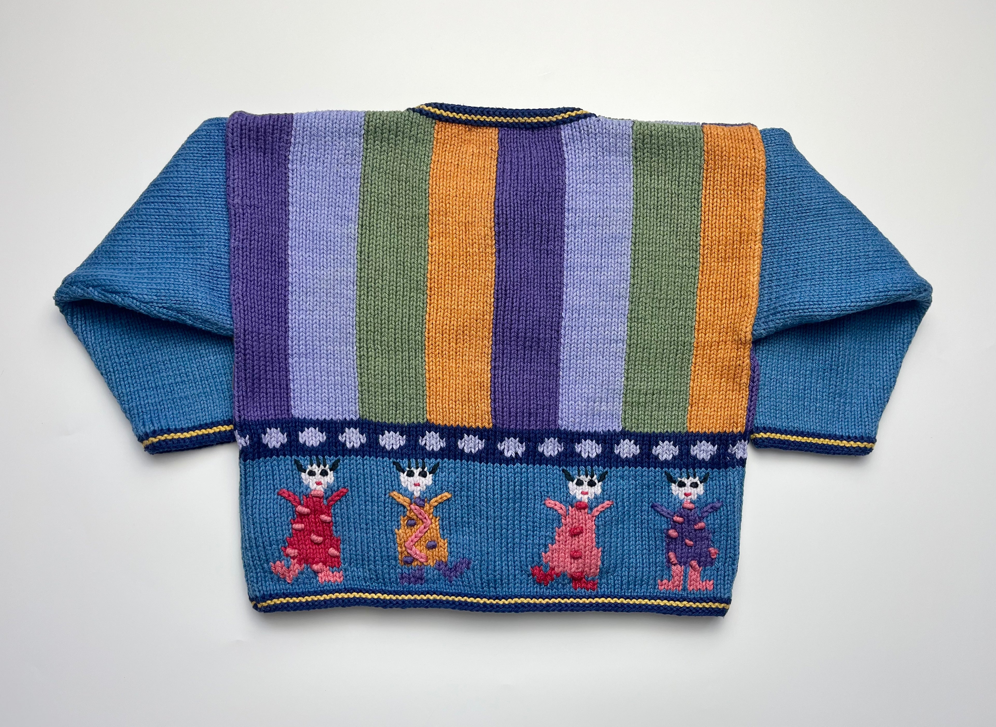 Funky 100% Cotton Vintage Stripe Cardigan ~ 3 Years