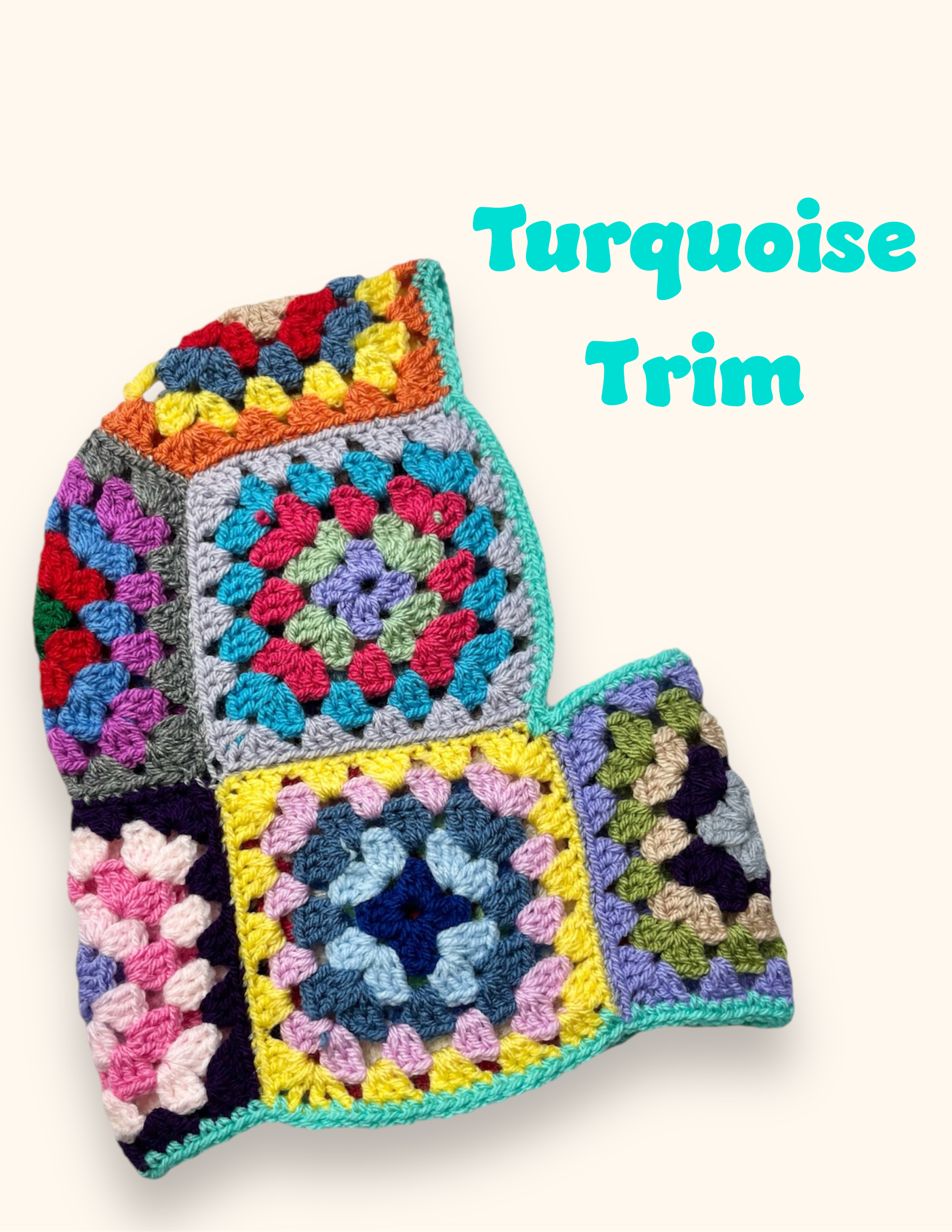 Titchy Kids Multi-Coloured Crochet Hood š