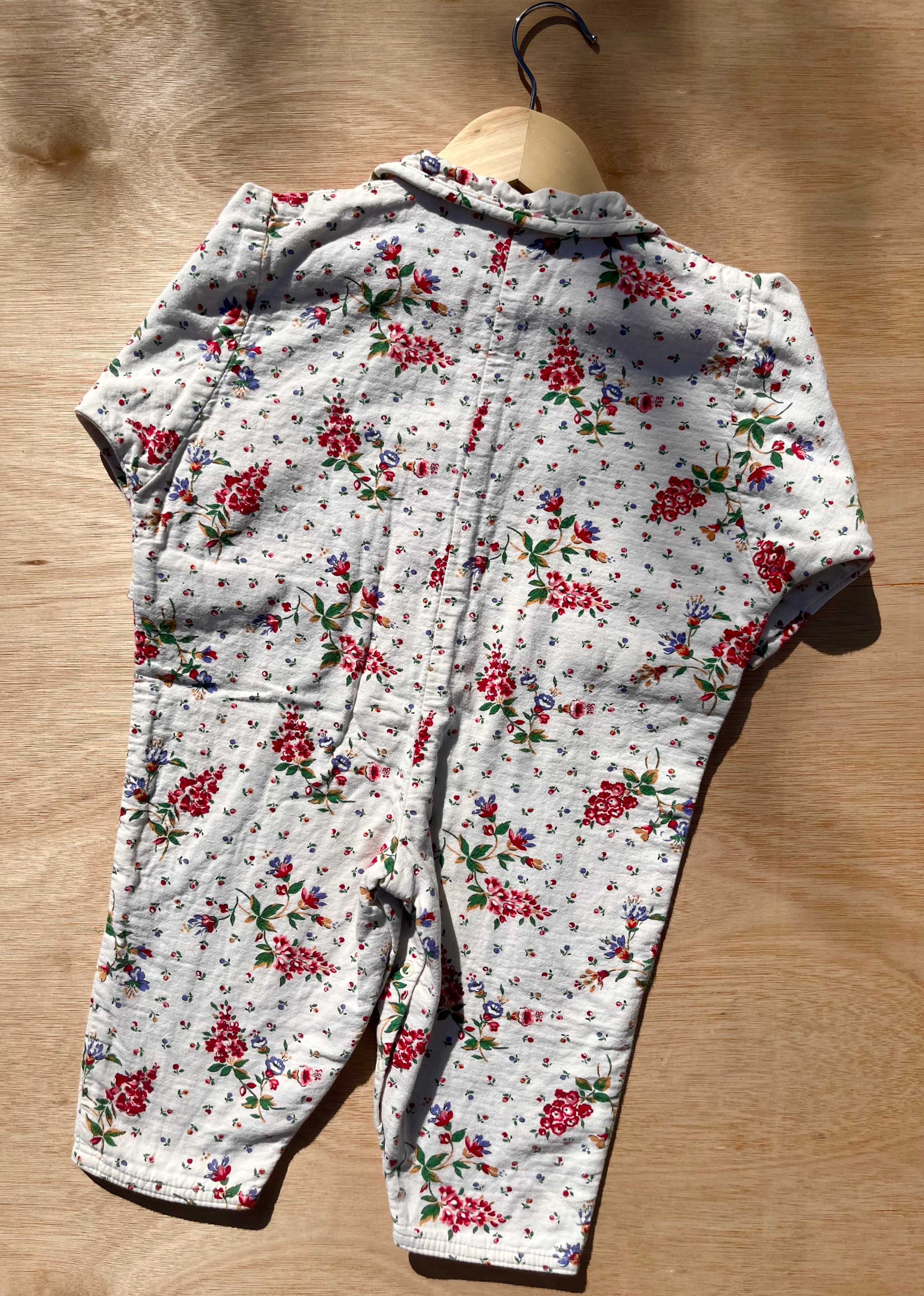 Beautiful Vintage St. Michael Floral Patterned Jersey Jumpsuit ~ 12 Months