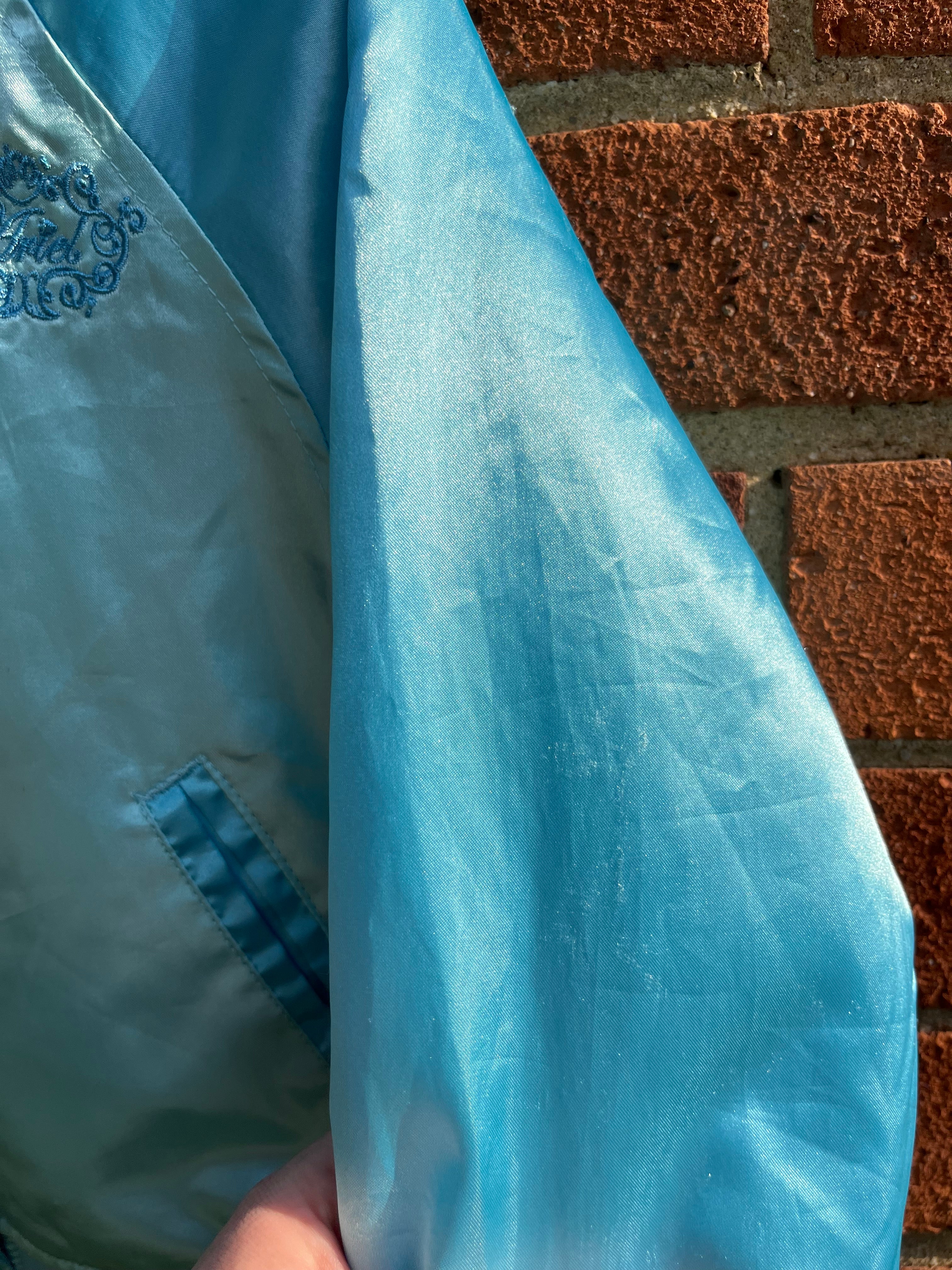 Super Vintage Walt Disney ‘Ariel’ Blue Silky Varsity Jacket ~ 4 Years