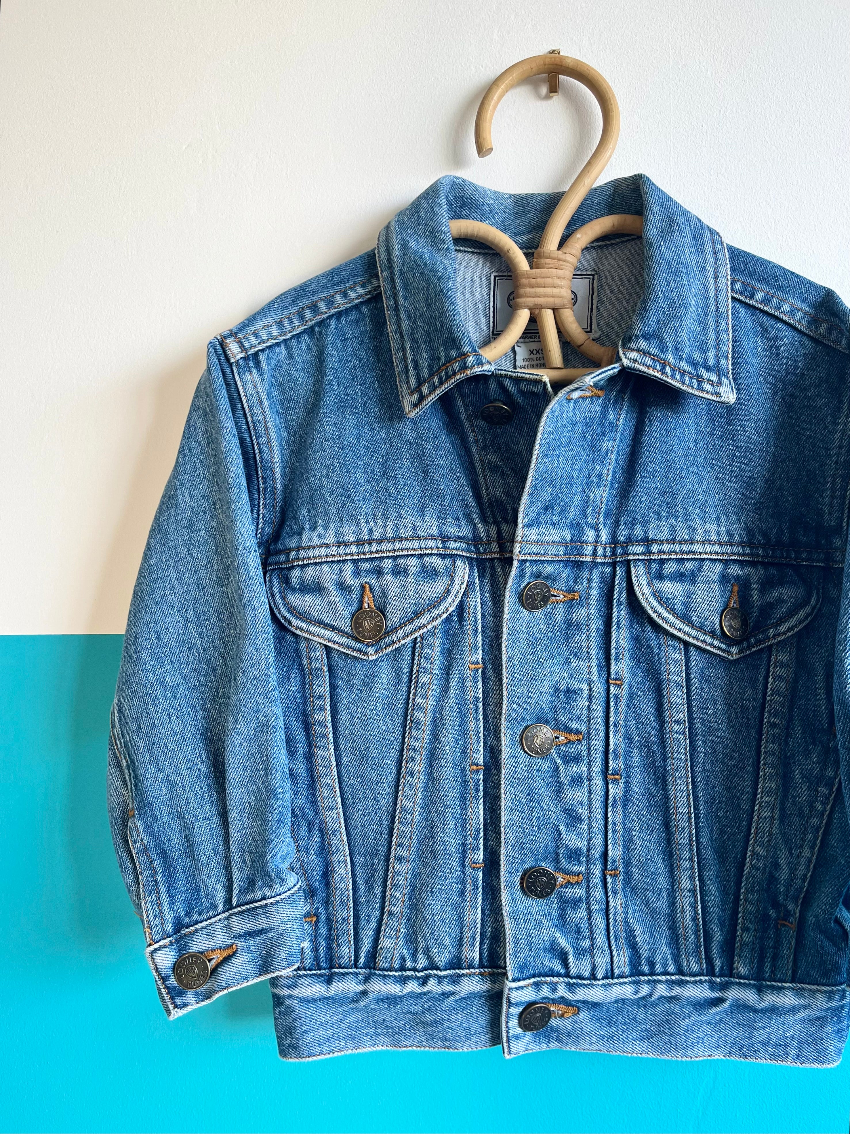 Vintage Looney Tunes Back Patch Denim Jacket ~ 18m-3 Years