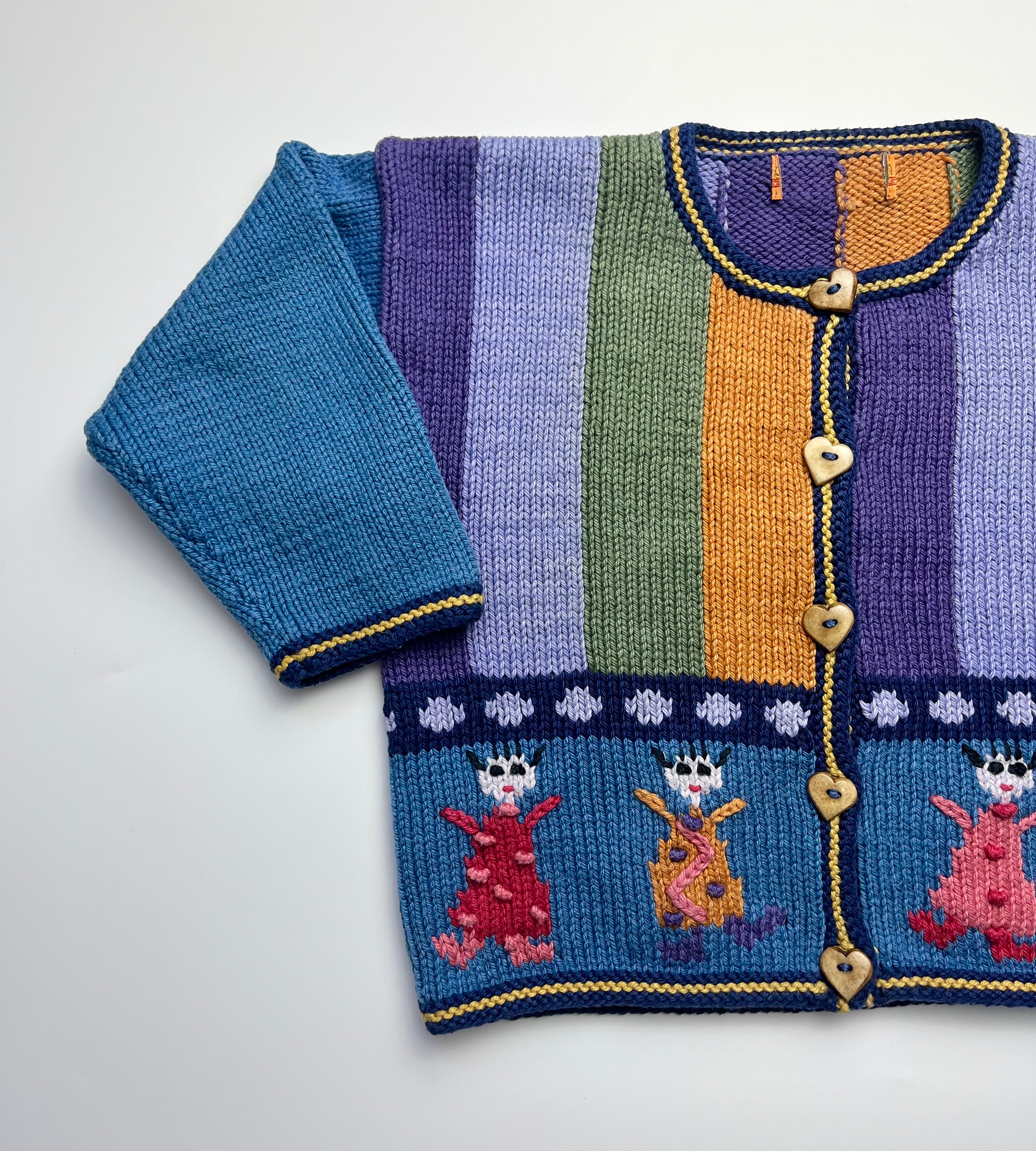 Funky 100% Cotton Vintage Stripe Cardigan ~ 3 Years