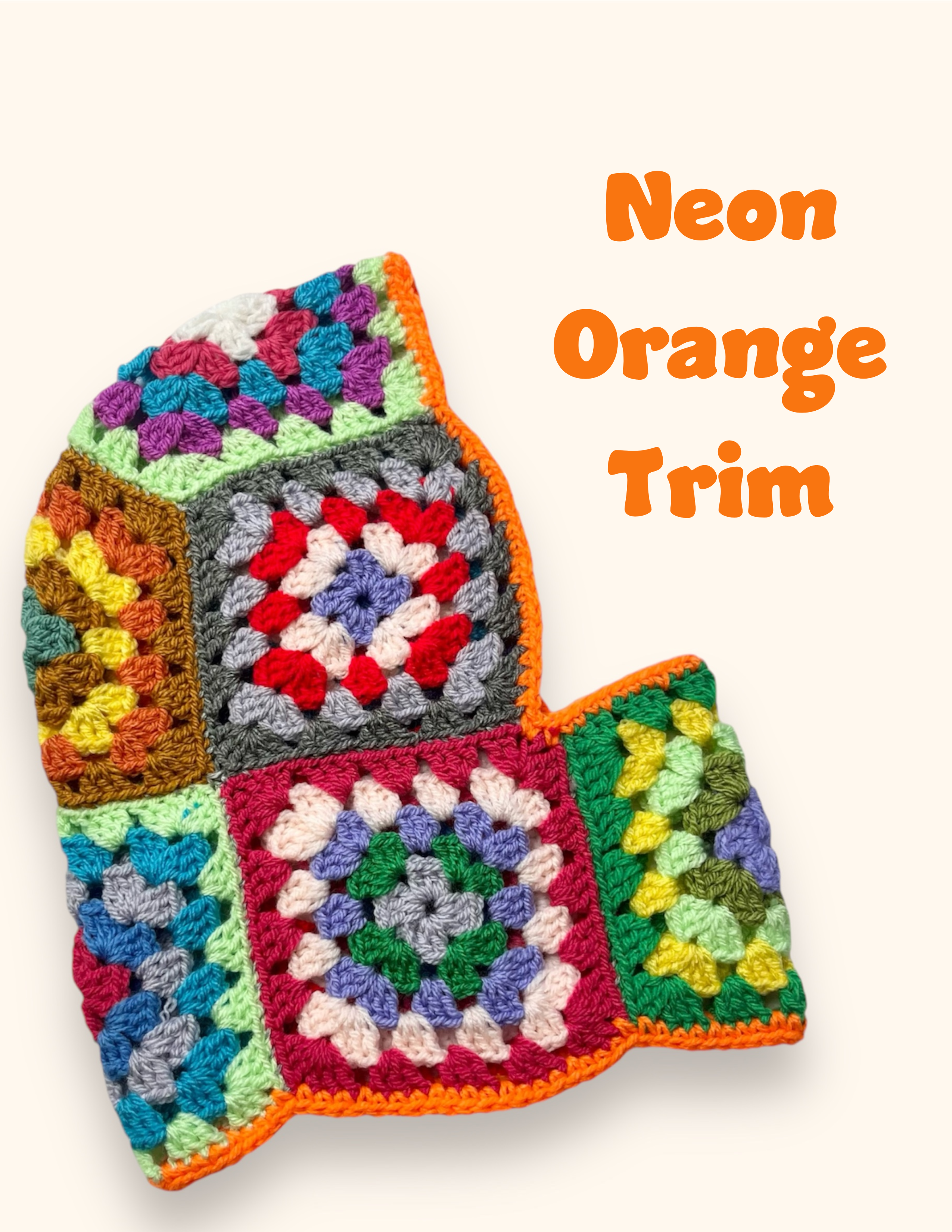 Titchy Kids Multi-Coloured Crochet Hood š