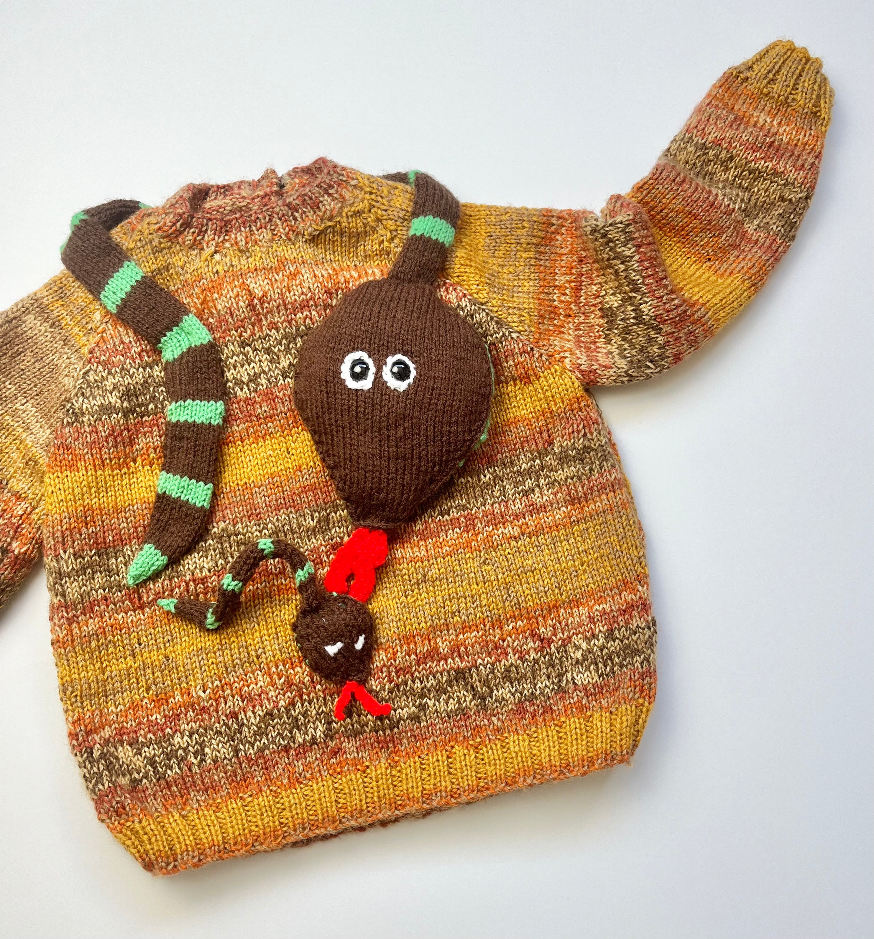 Super Snake Hand Knitted Marl Jumper ~ 3 Years