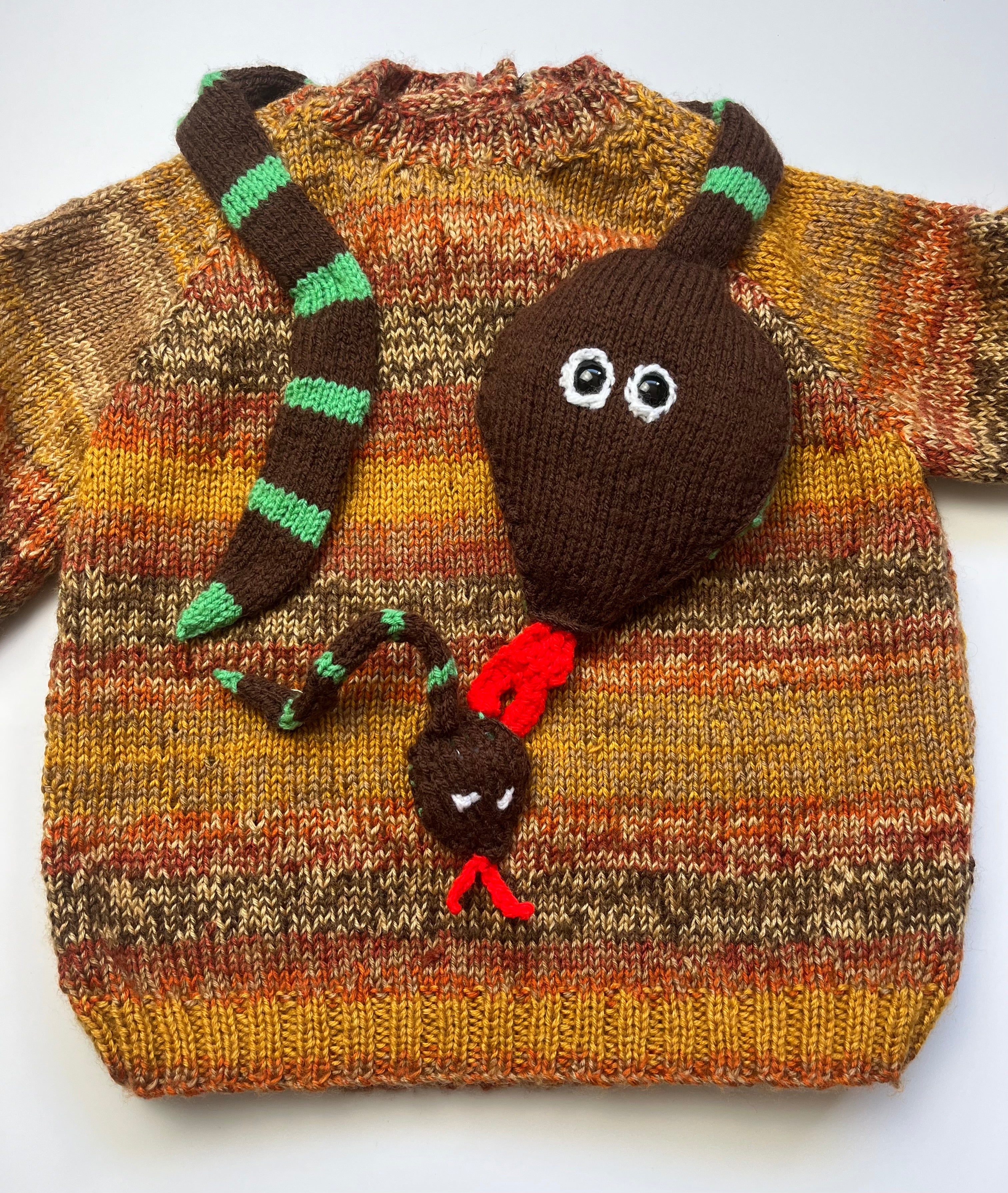 Super Snake Hand Knitted Marl Jumper ~ 3 Years