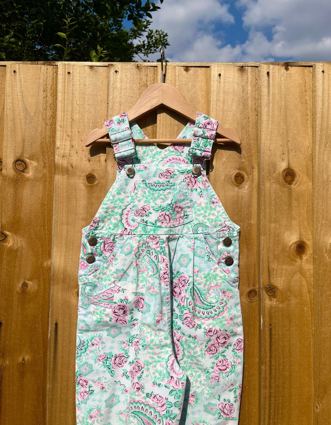 Beautiful Vintage Paisley Print Dungarees ~ 2-3 Years
