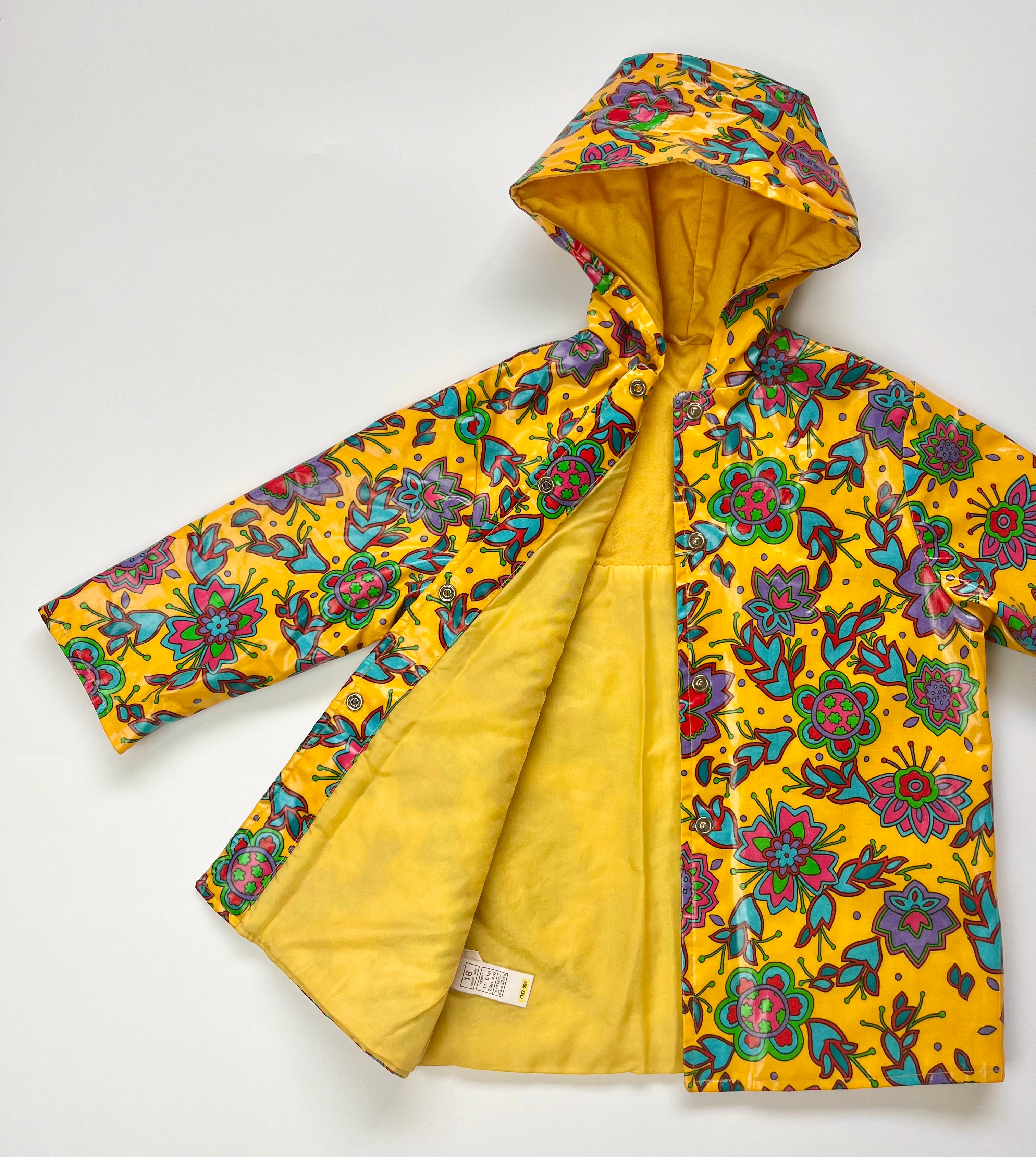 Amazing Vintage St. Michael Yellow Paisley Print Raincoat ~ 18-24 Months
