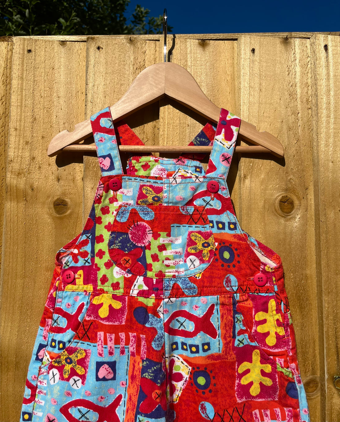 Vintage Ladybird Patterned Cotton Shortalls ~ 2-3 Years