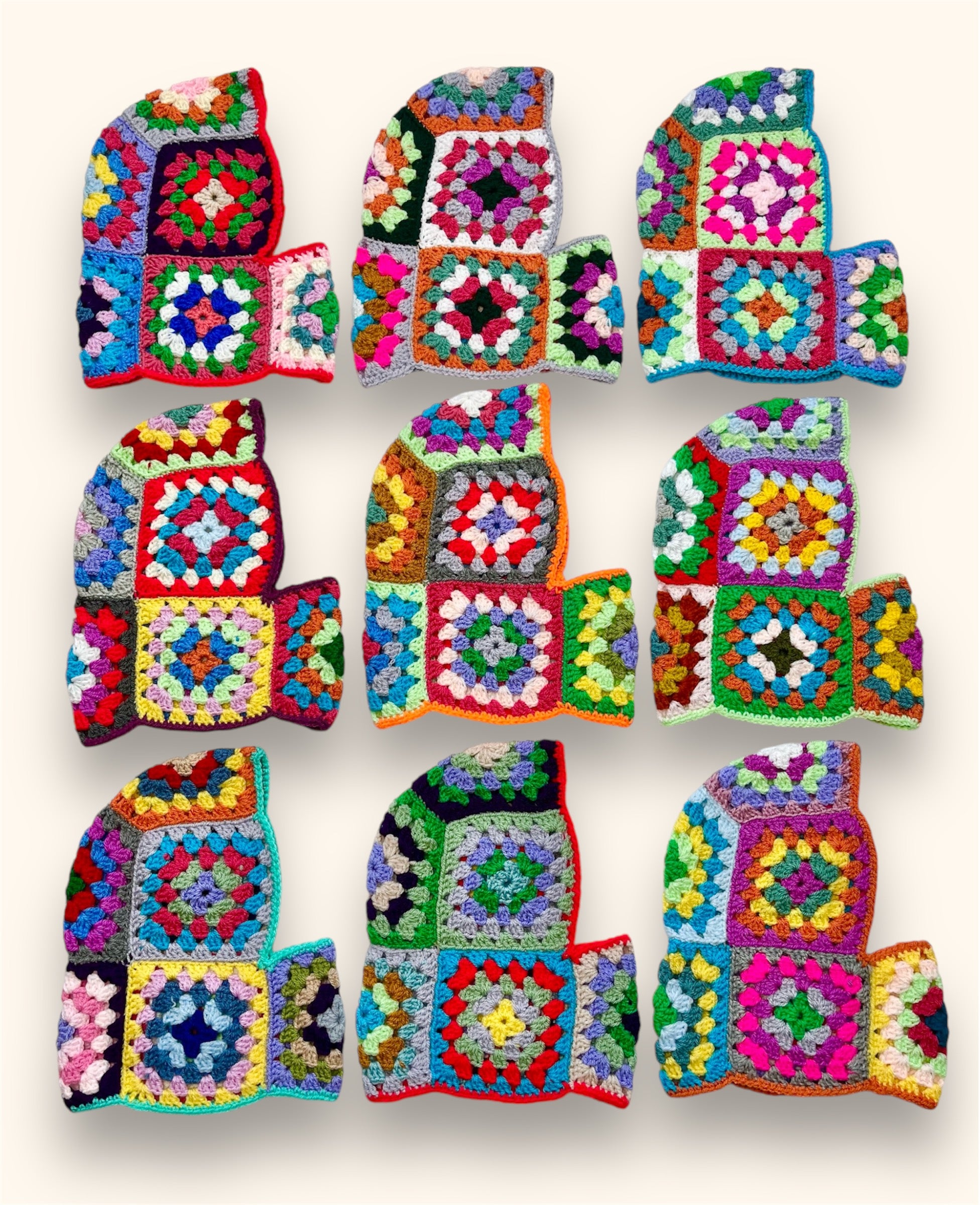 Titchy Kids Multi-Coloured Crochet Hood š