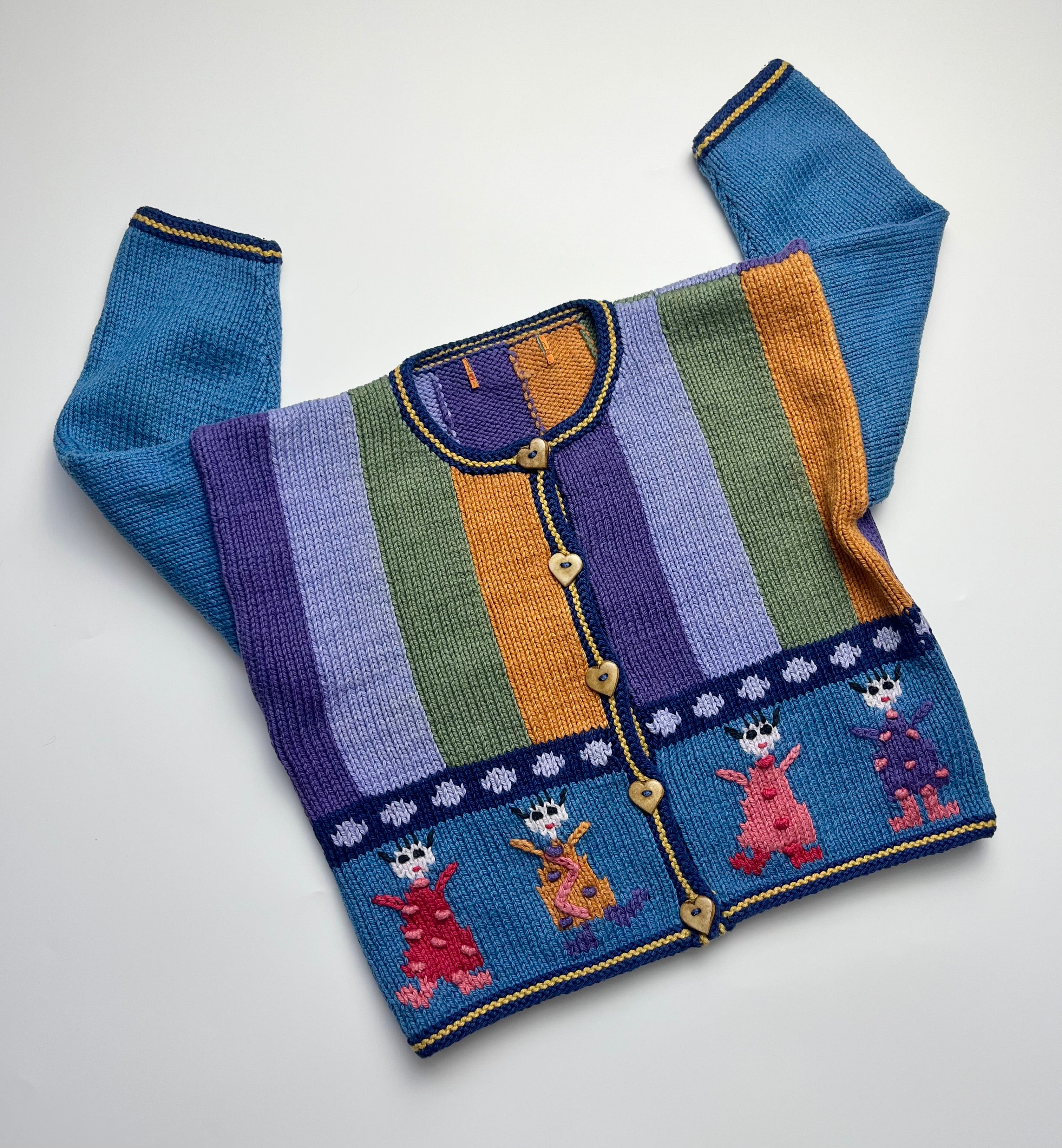 Funky 100% Cotton Vintage Stripe Cardigan ~ 3 Years