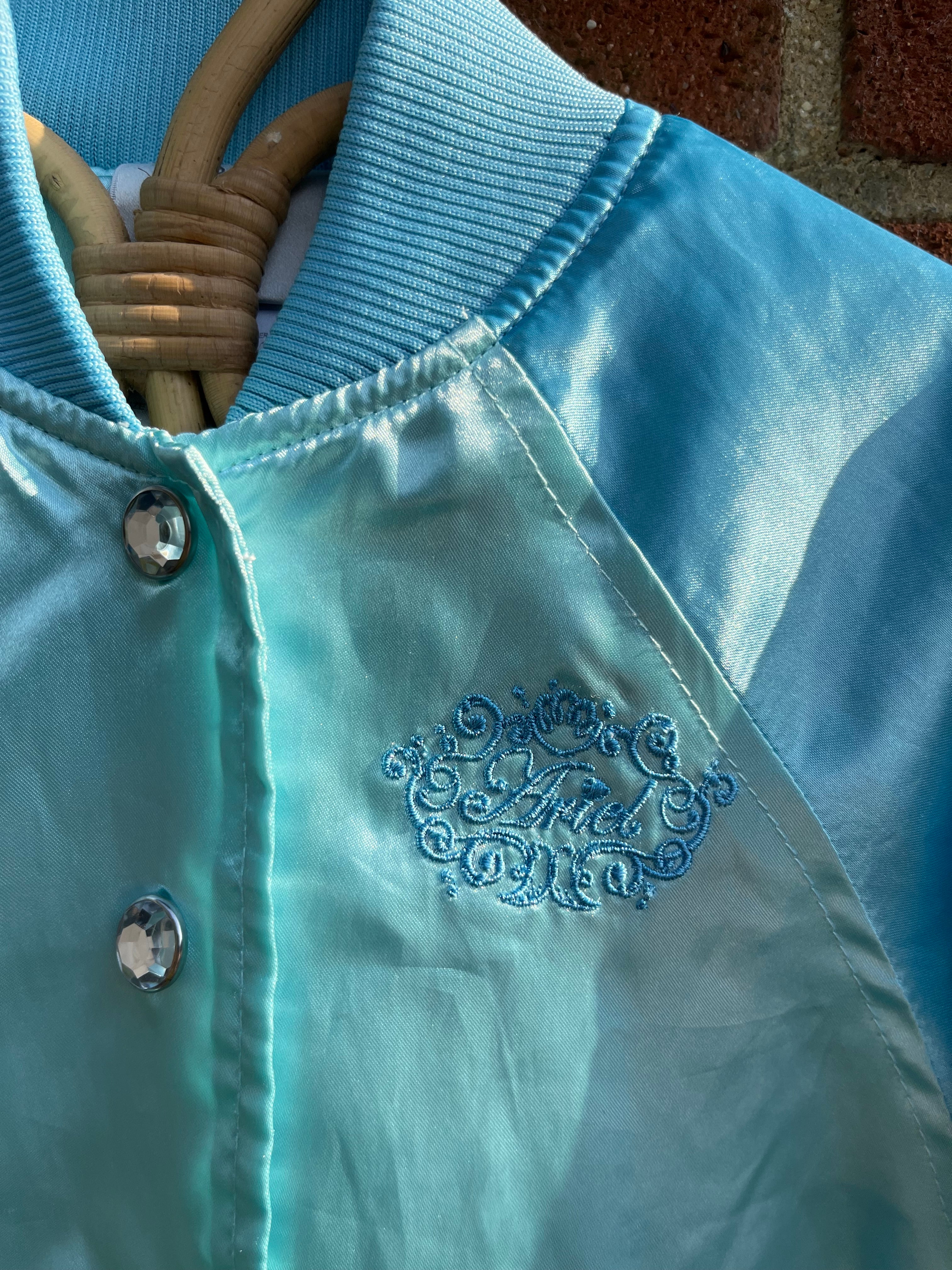 Super Vintage Walt Disney ‘Ariel’ Blue Silky Varsity Jacket ~ 4 Years