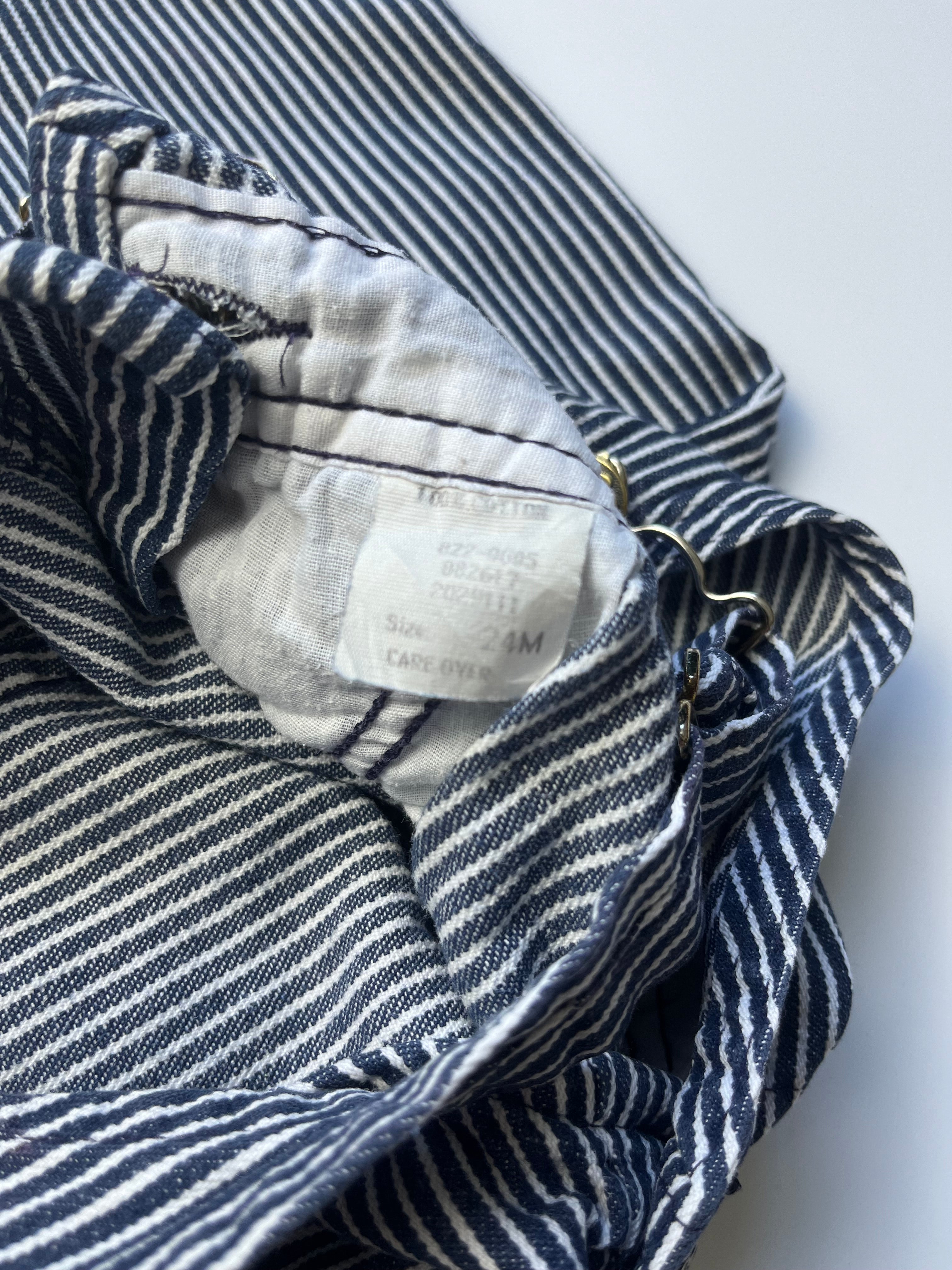 Vintage OshKosh Classic Hickory Stripe Dungarees ~ 12-18 Months