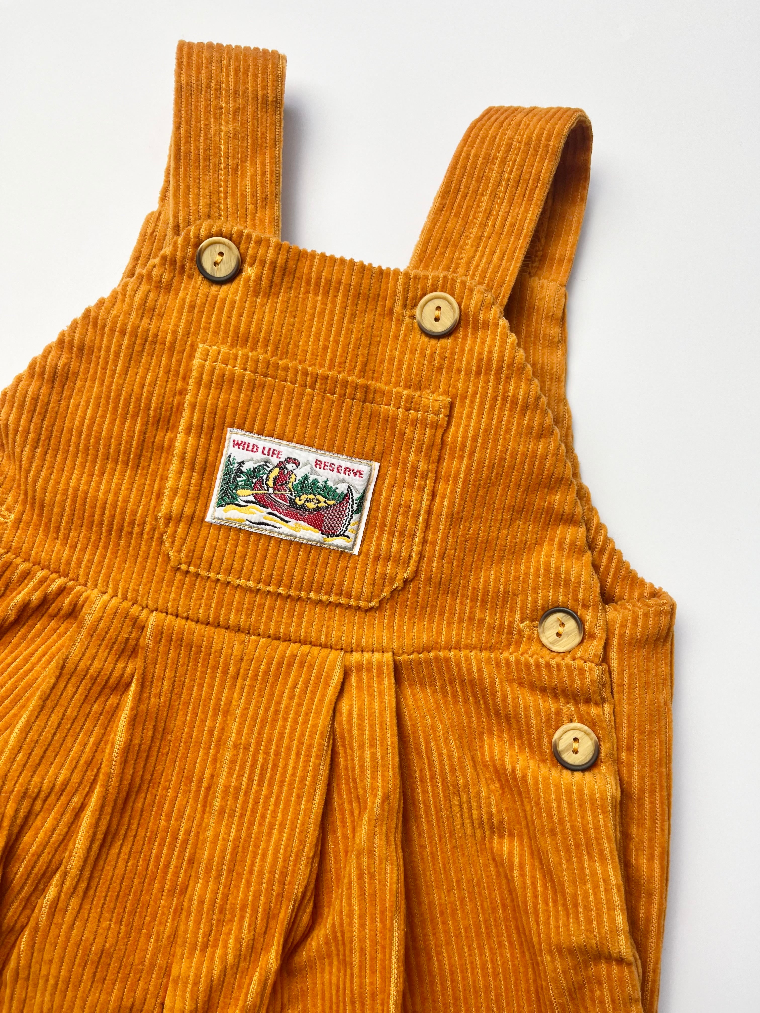 Lush Vintage Mustard Cord Dungarees ~ 1-2 Years