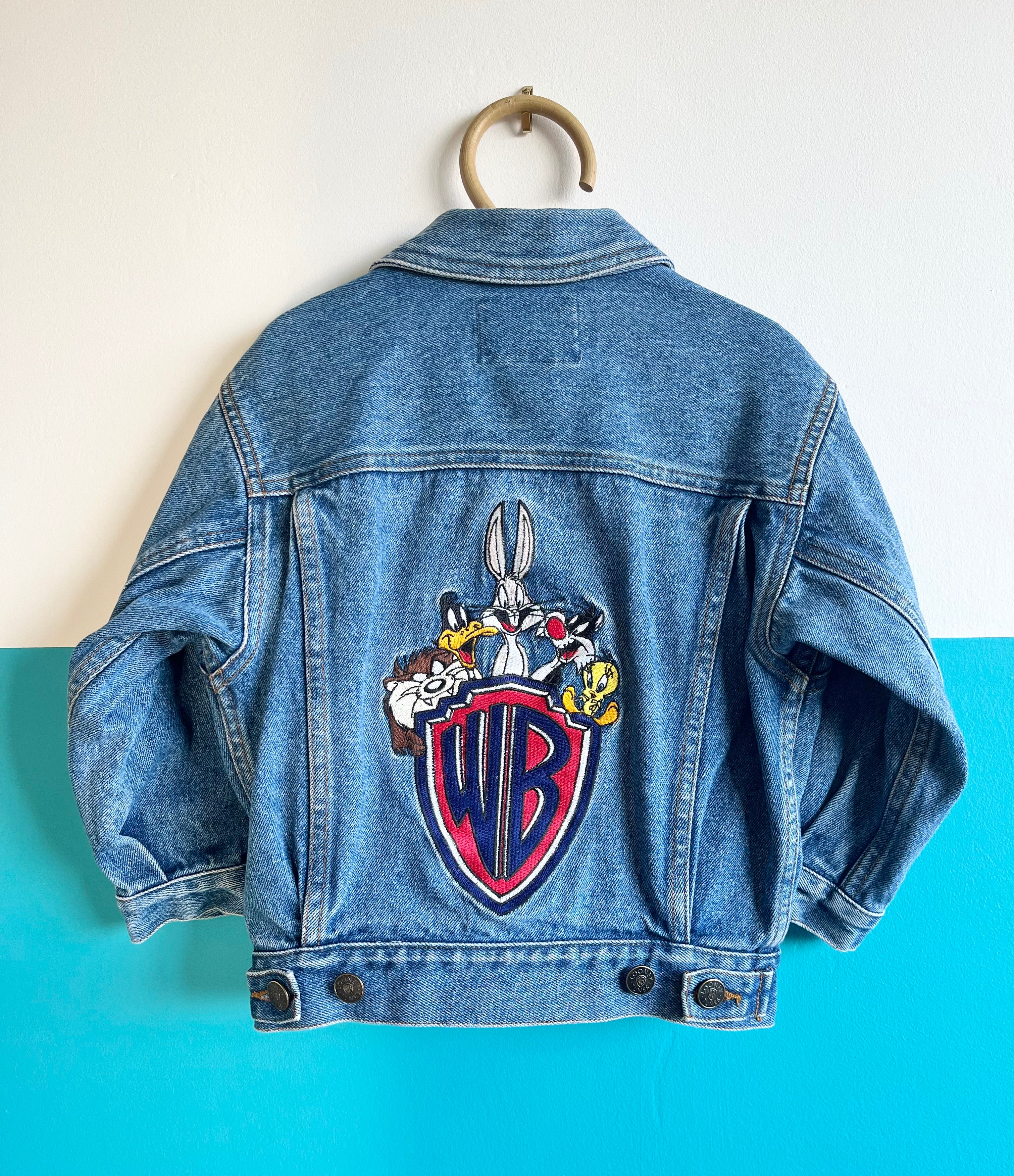 Vintage Looney Tunes Back Patch Denim Jacket ~ 18m-3 Years
