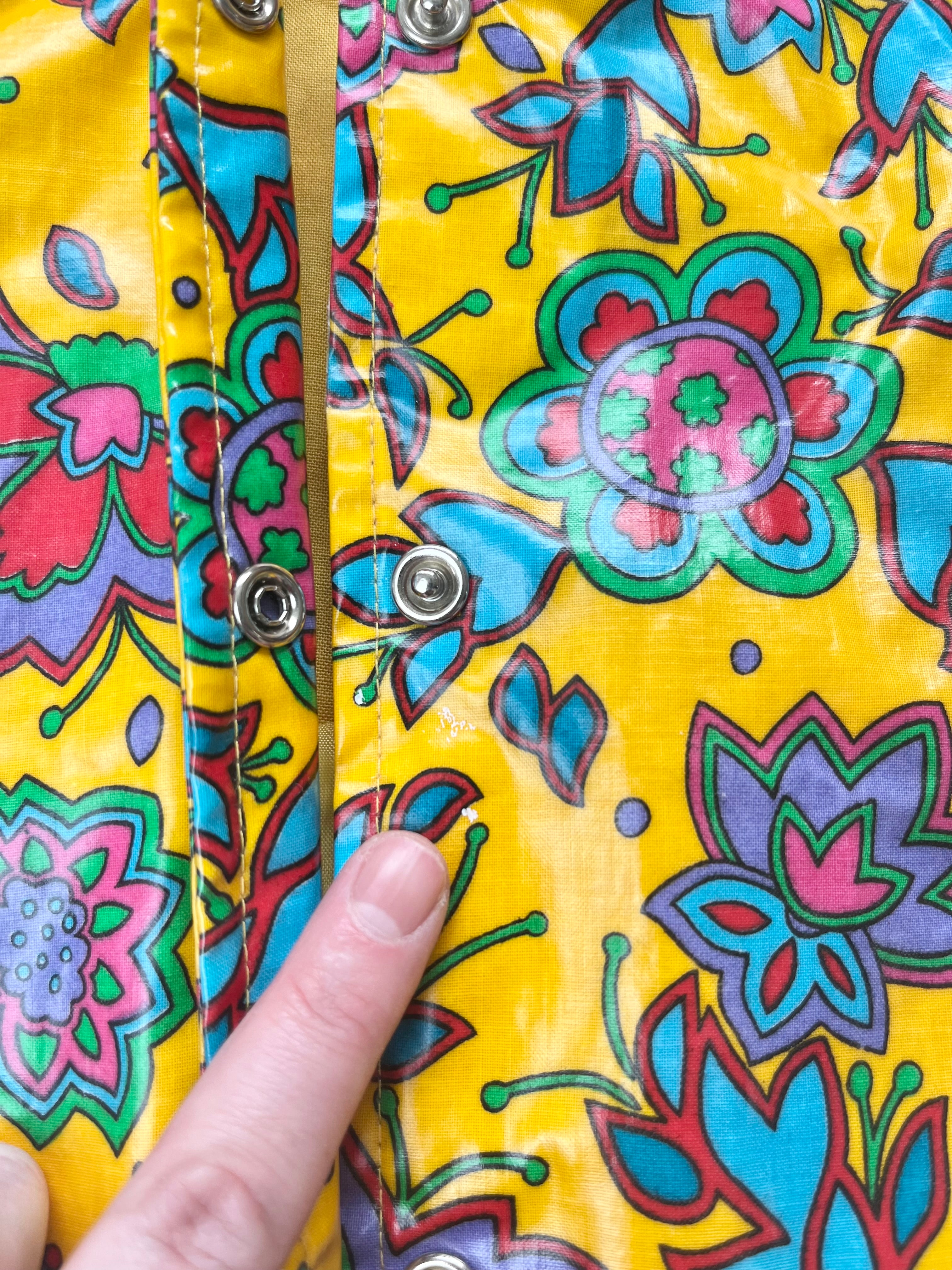 Amazing Vintage St. Michael Yellow Paisley Print Raincoat ~ 18-24 Months