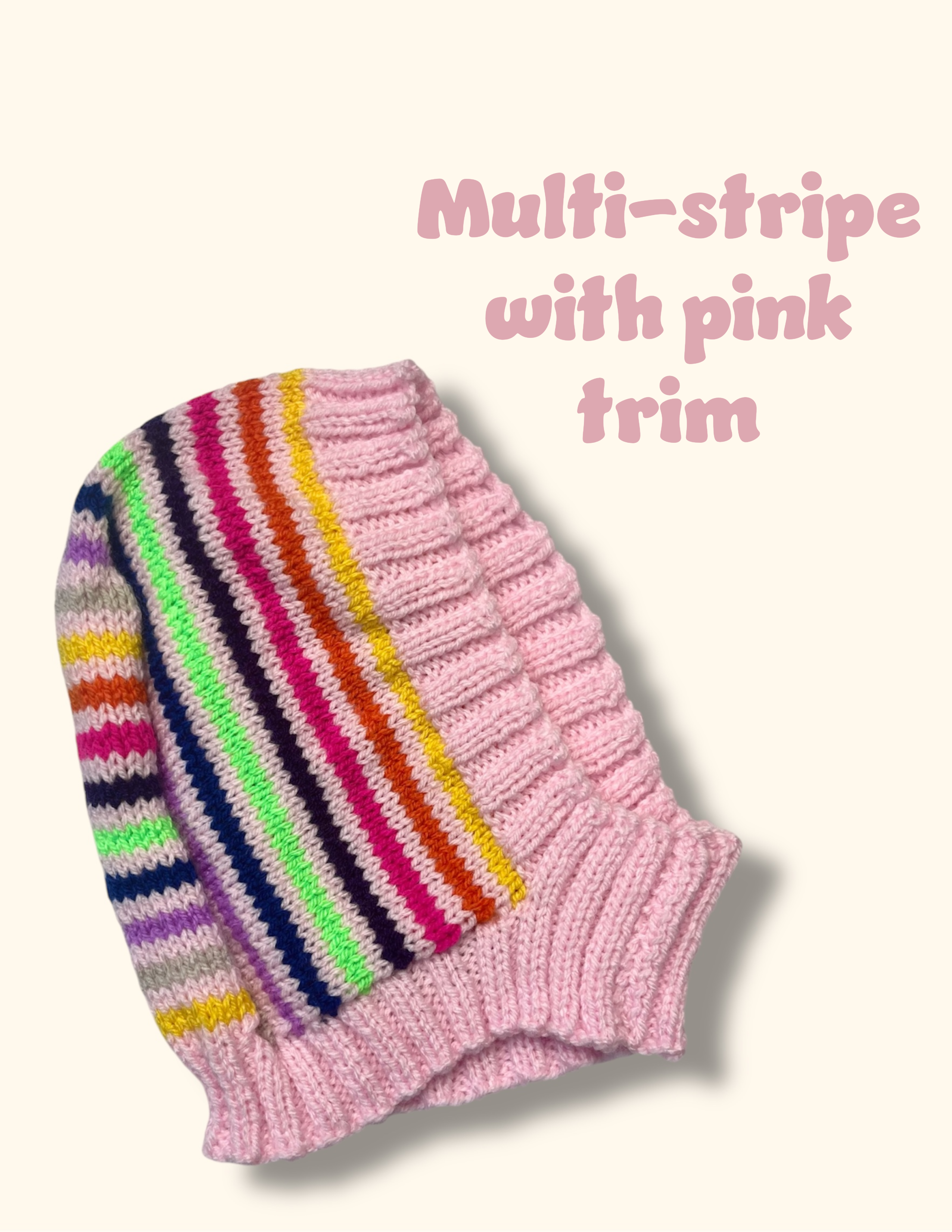 Titchy Kids Hand Knitted Striped Hood