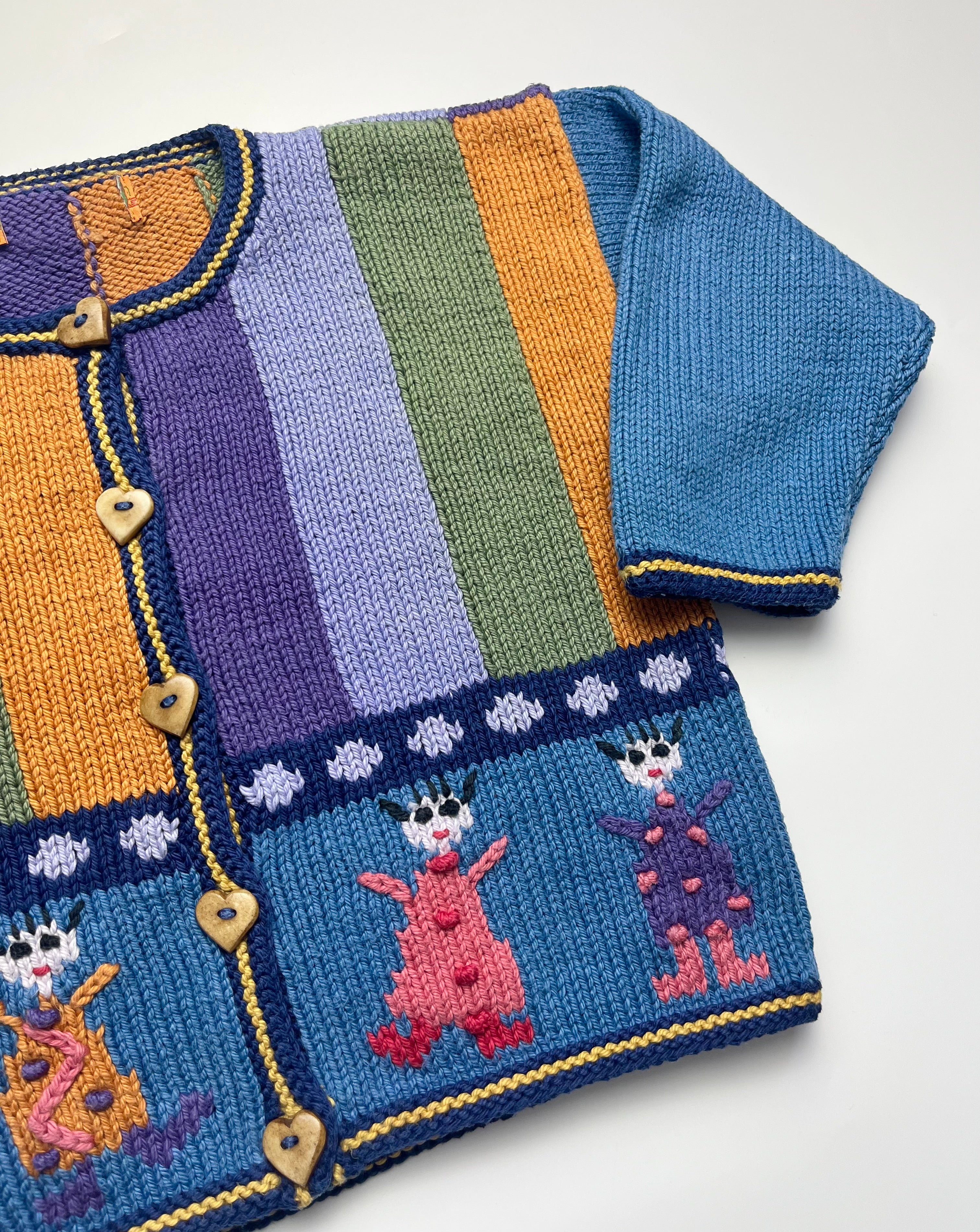 Funky 100% Cotton Vintage Stripe Cardigan ~ 3 Years