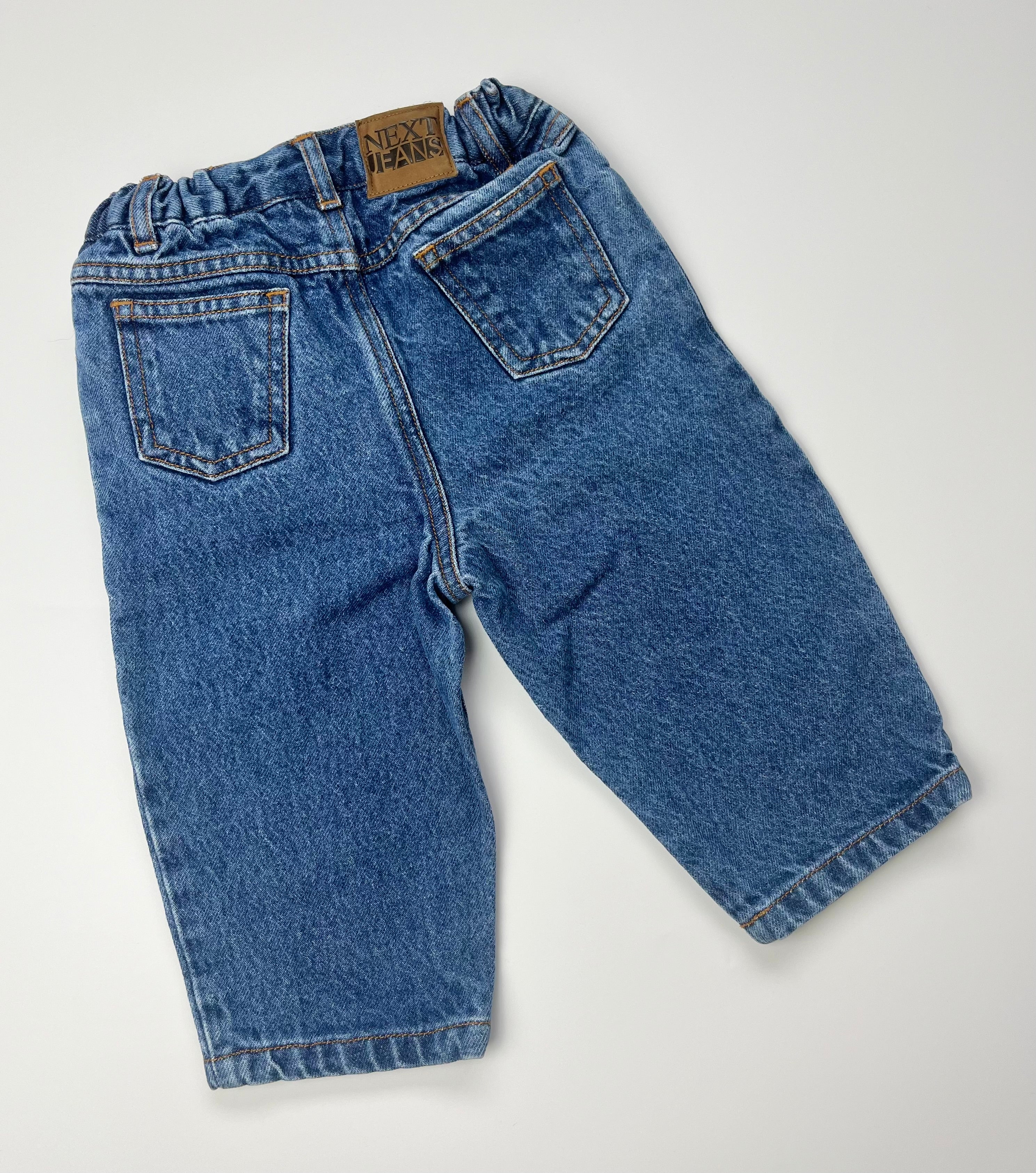 Vintage Next Mid-Blue Denim Jeans ~ 9-12 Months