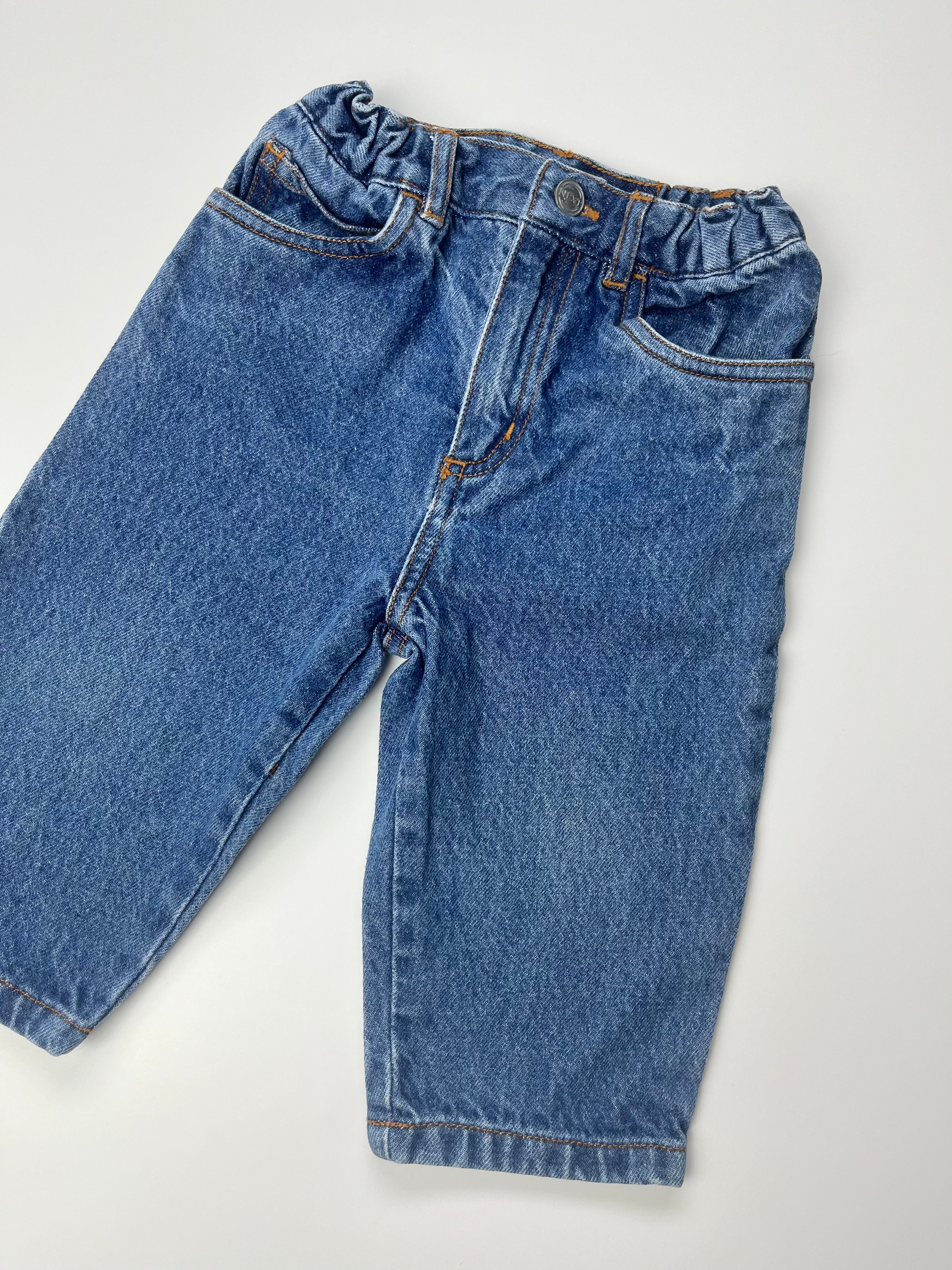 Vintage Next Mid-Blue Denim Jeans ~ 9-12 Months