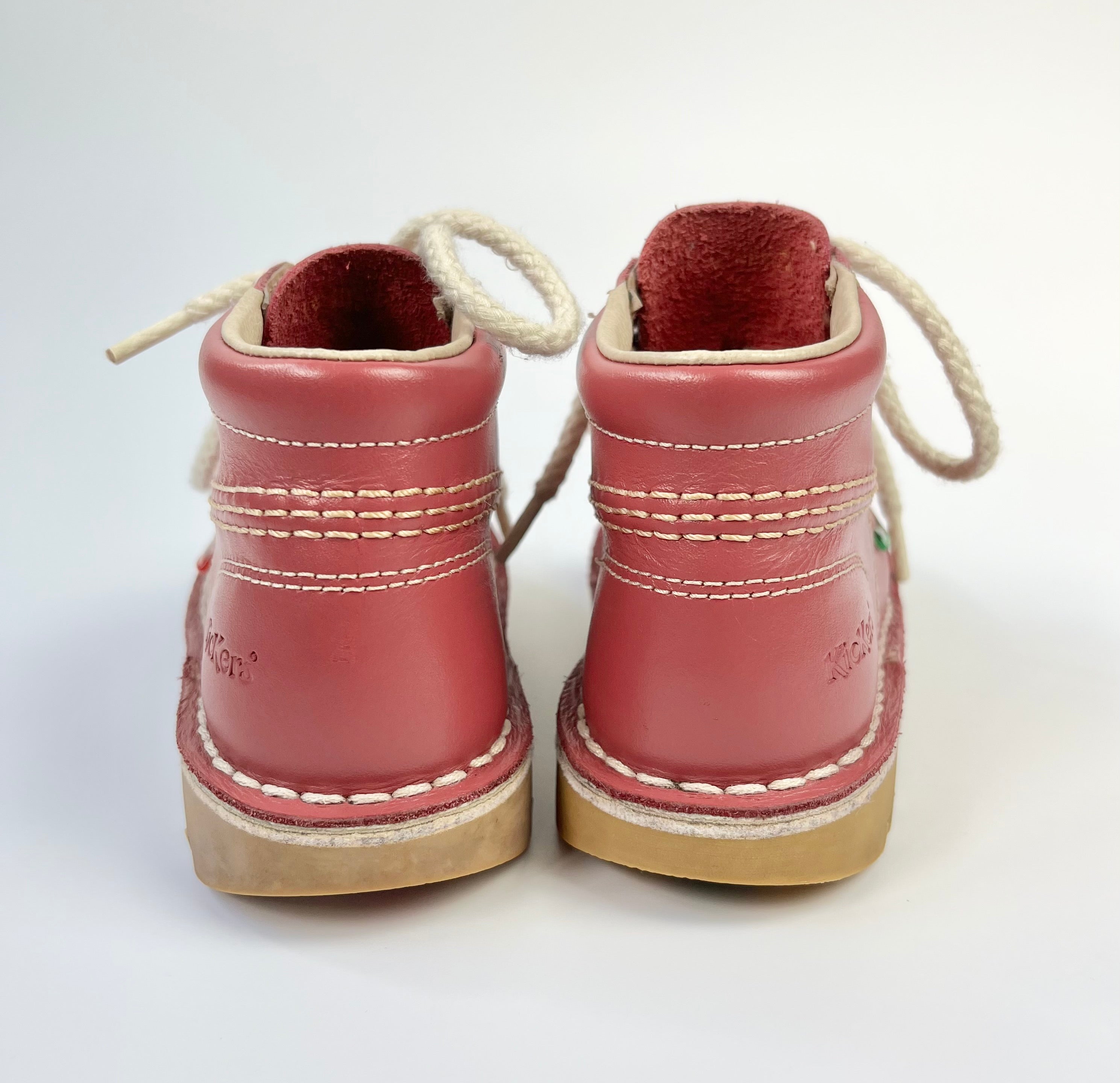 Kickers Pink Leather Lace-Up Boots ~ UK Infant Size 7