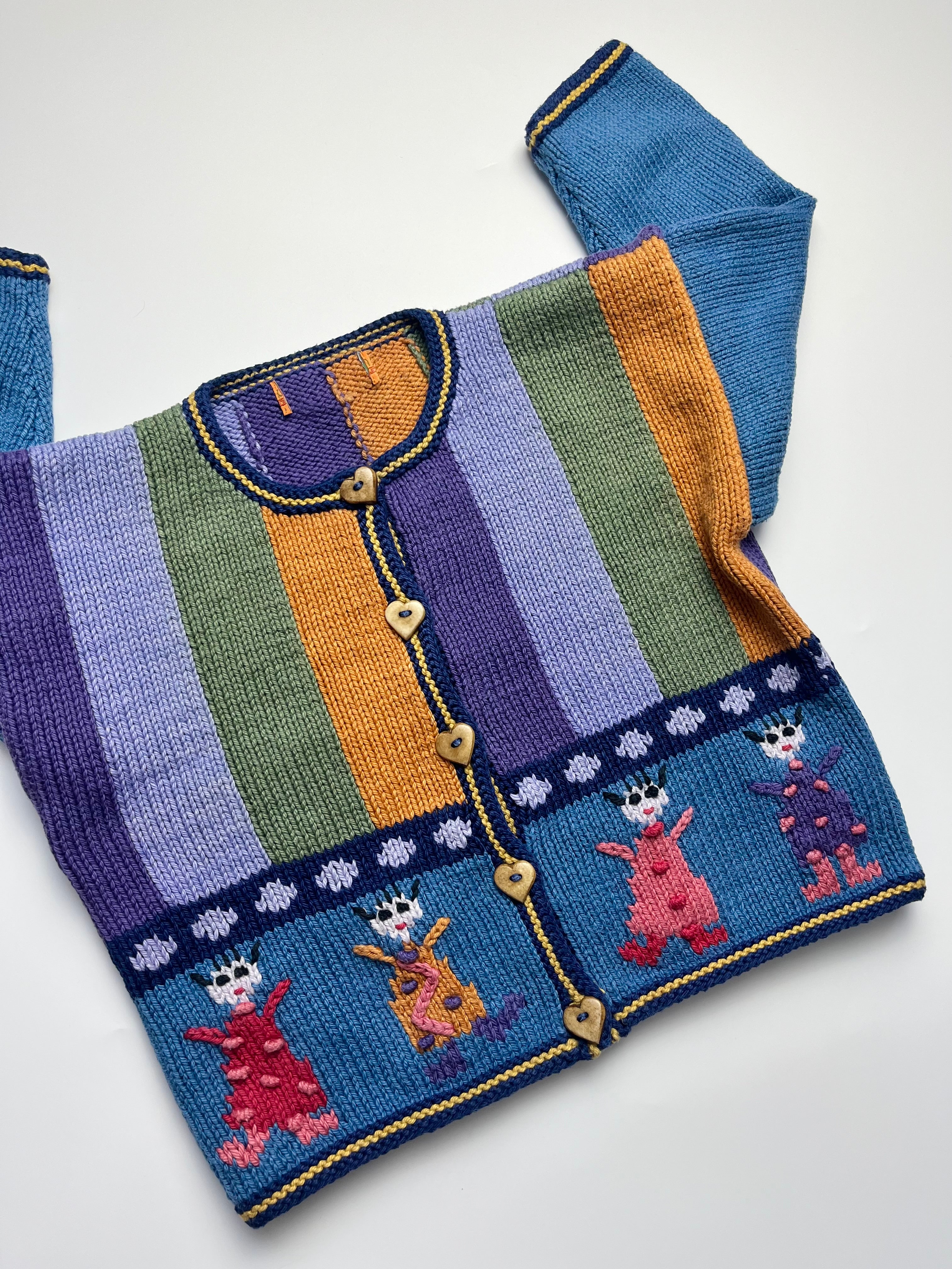 Funky 100% Cotton Vintage Stripe Cardigan ~ 3 Years