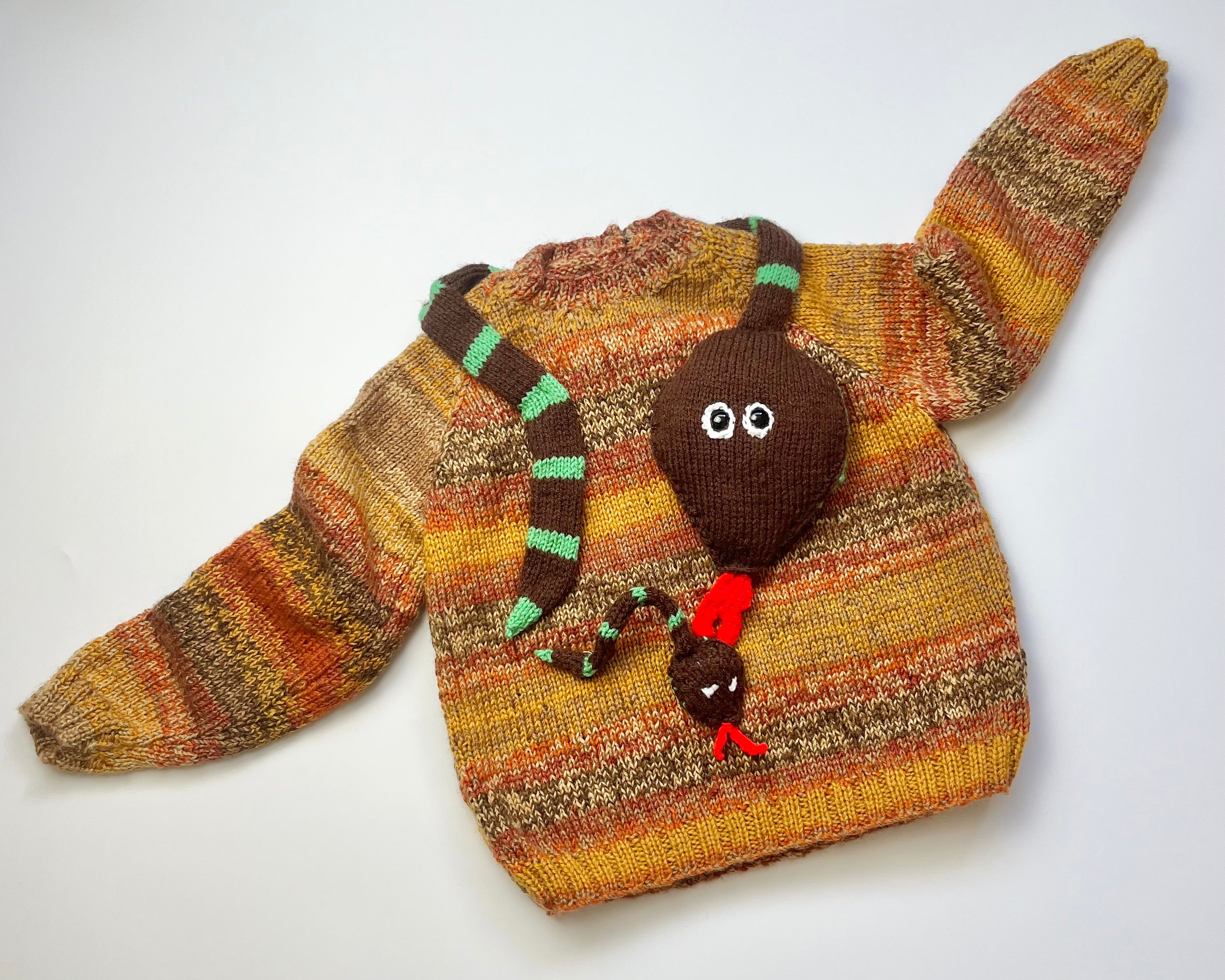 Super Snake Hand Knitted Marl Jumper ~ 3 Years