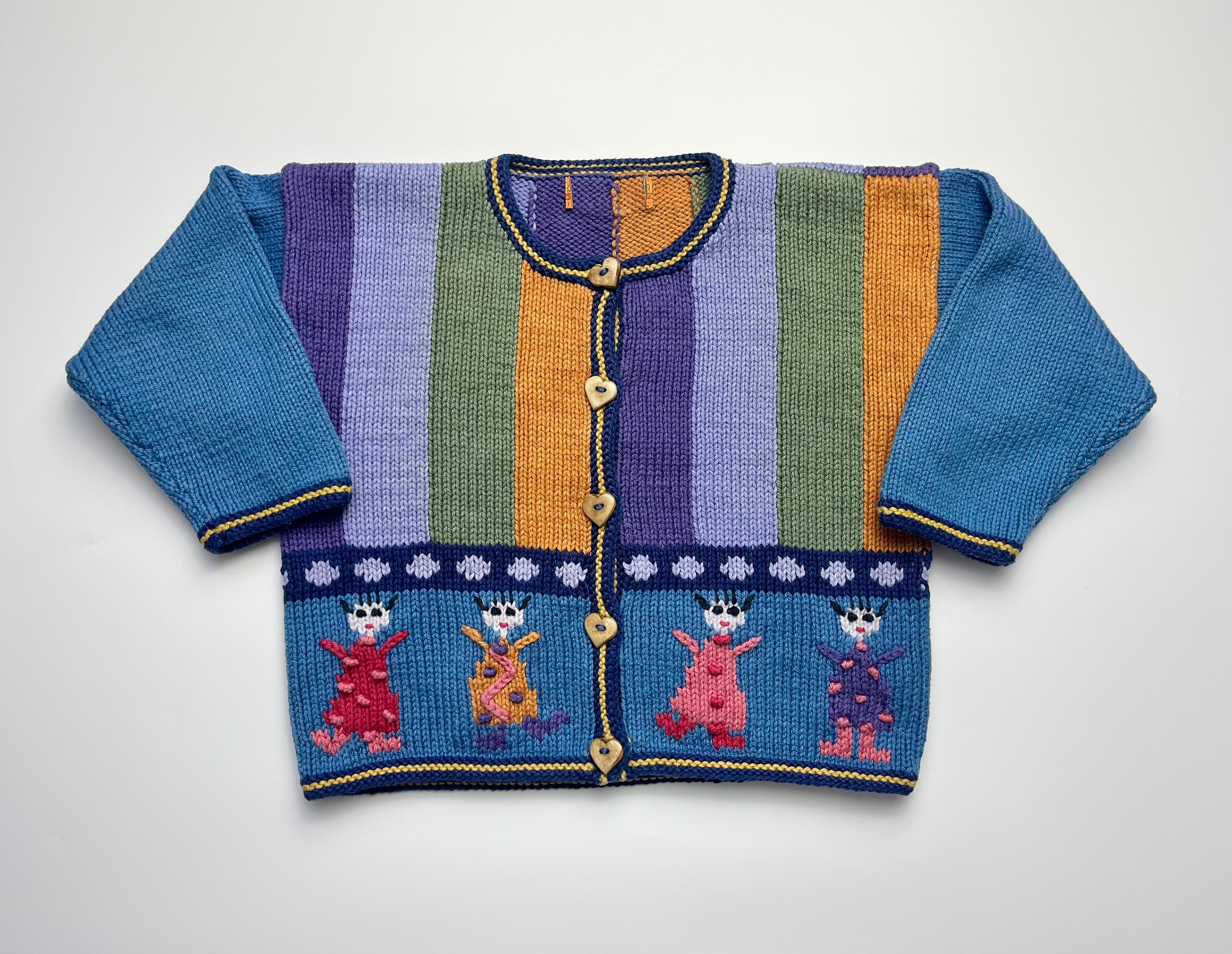 Funky 100% Cotton Vintage Stripe Cardigan ~ 3 Years