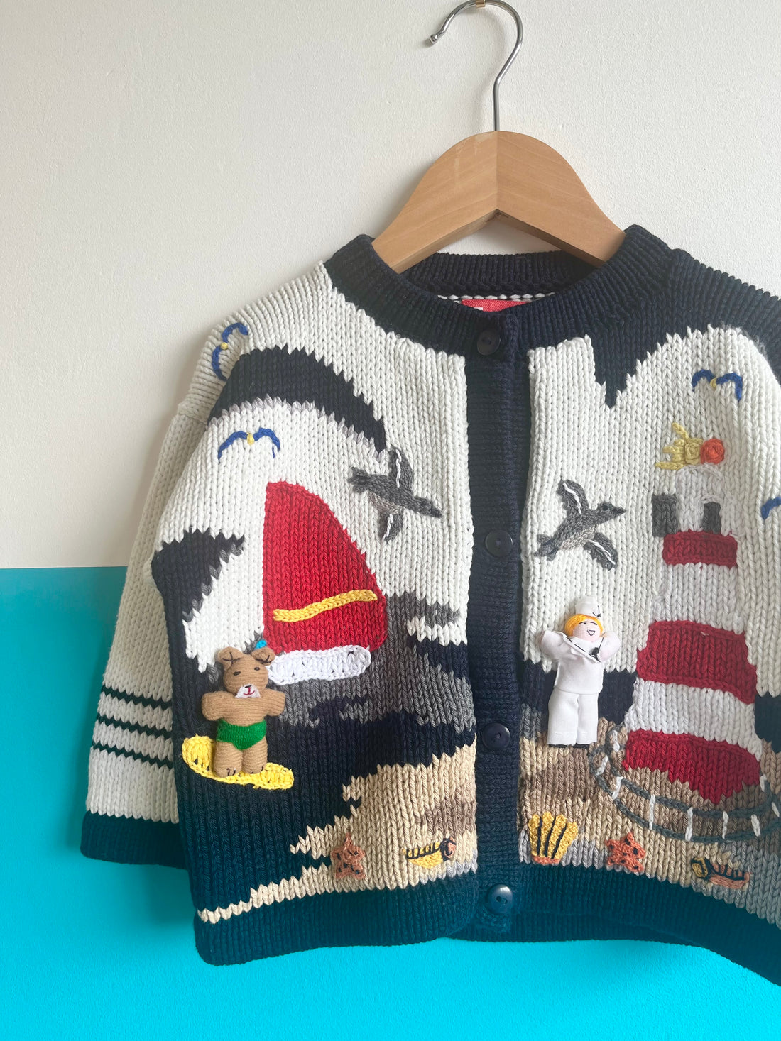 Super Special Seaside Themed Vintage Cardigan ~ 2 Years