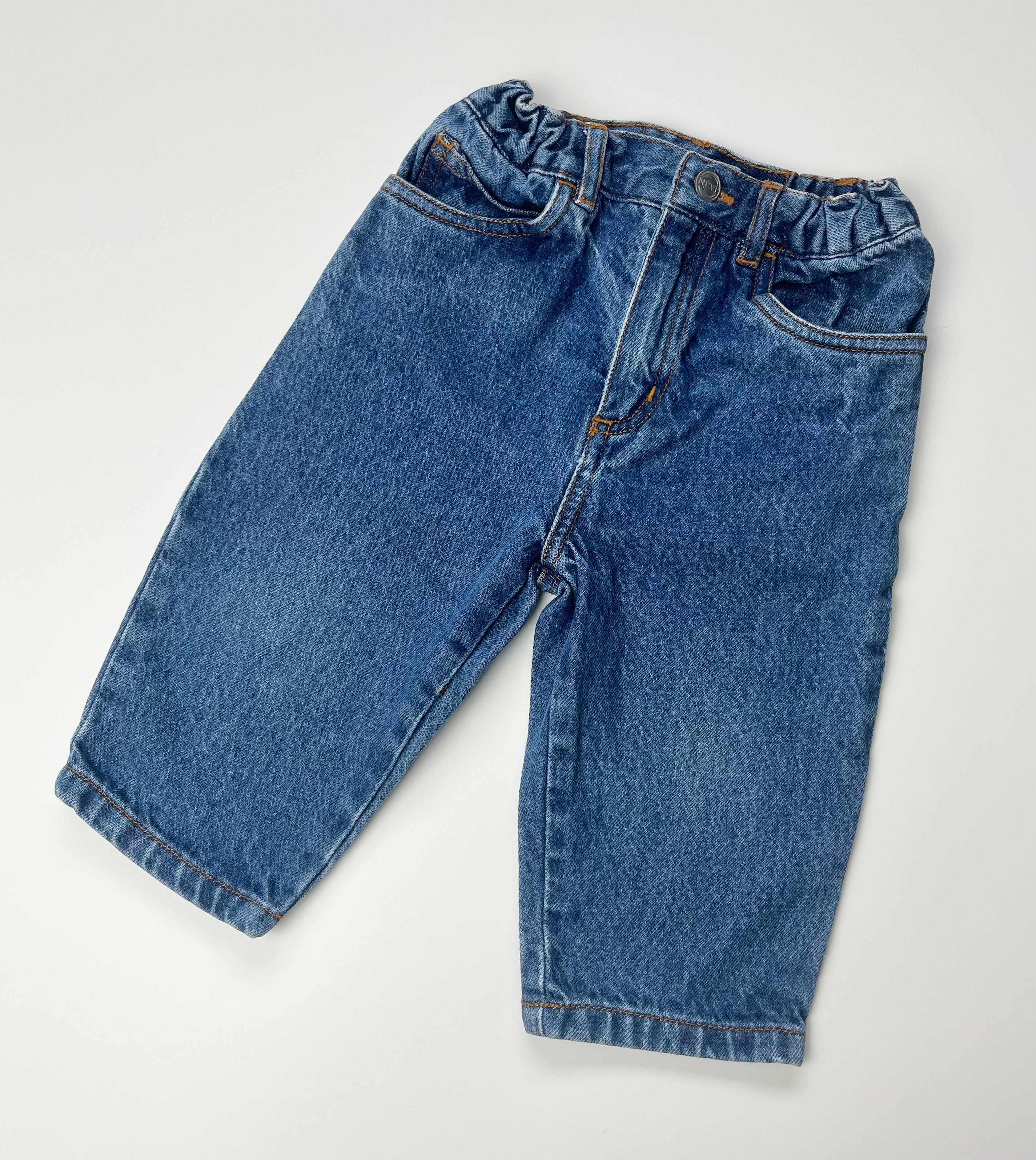 Vintage Next Mid-Blue Denim Jeans ~ 9-12 Months