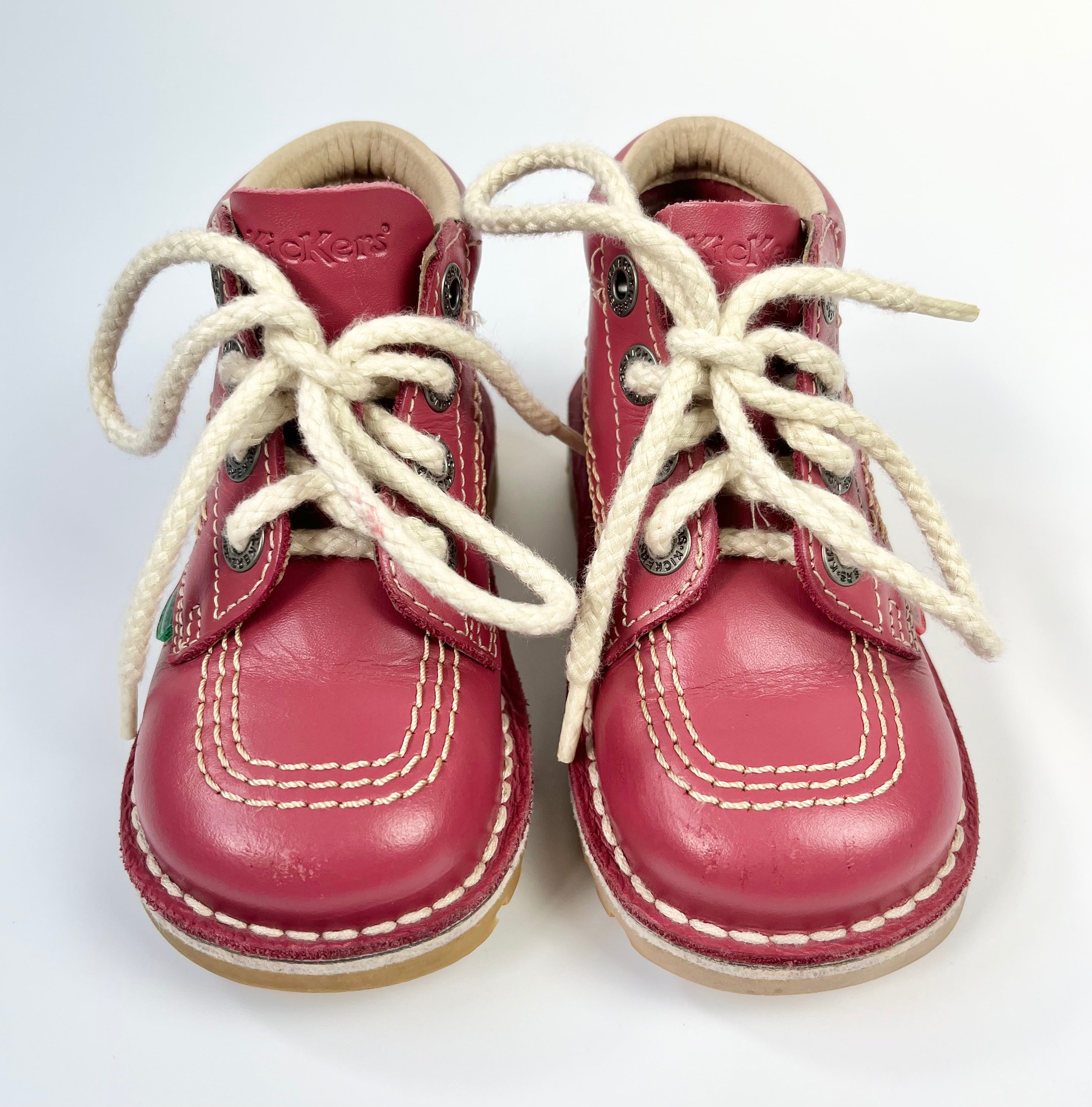 Kickers Pink Leather Lace-Up Boots ~ UK Infant Size 7