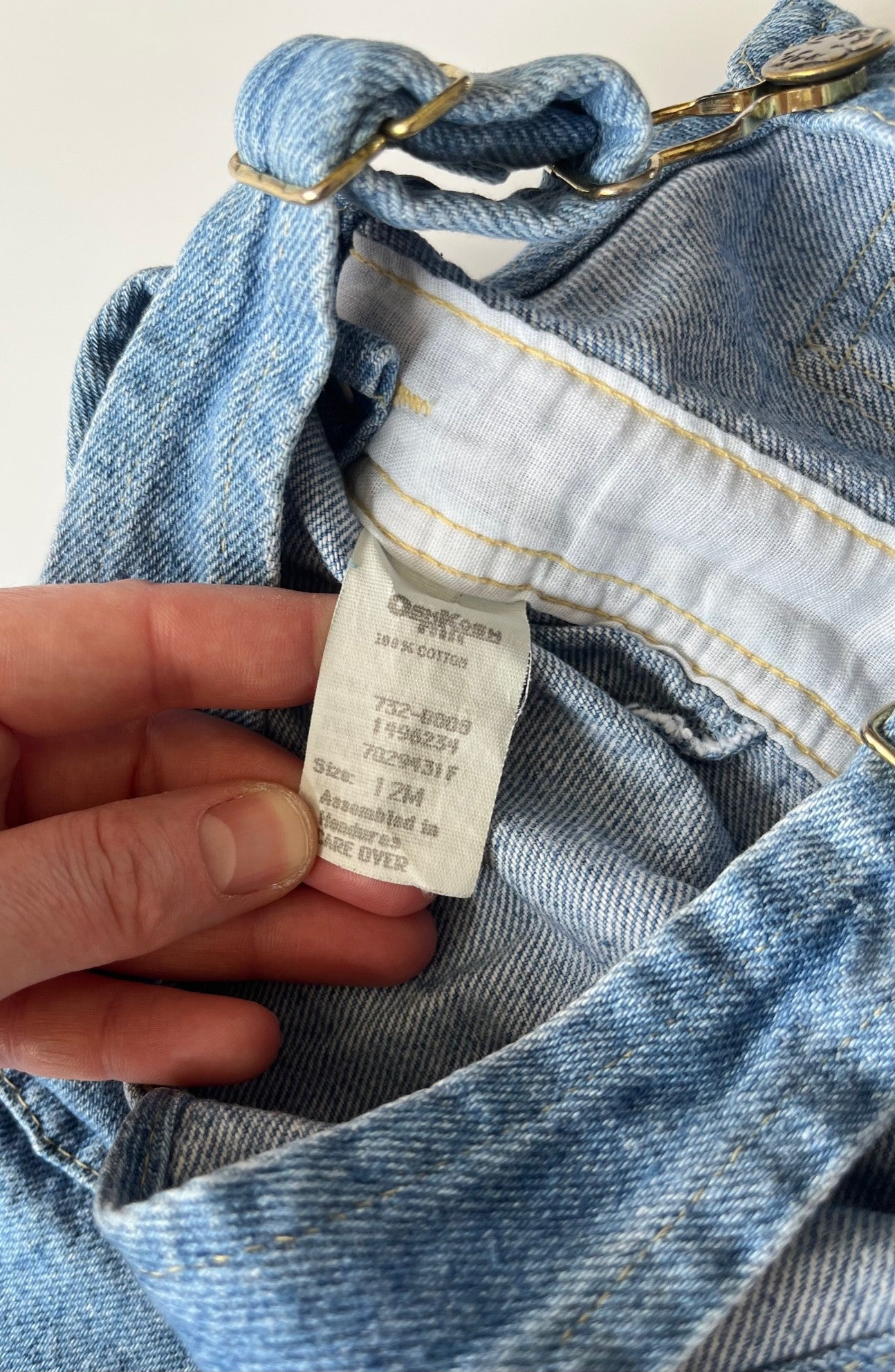 Vintage OshKosh Light Blue Denim Shortalls ~ 9-12 Months