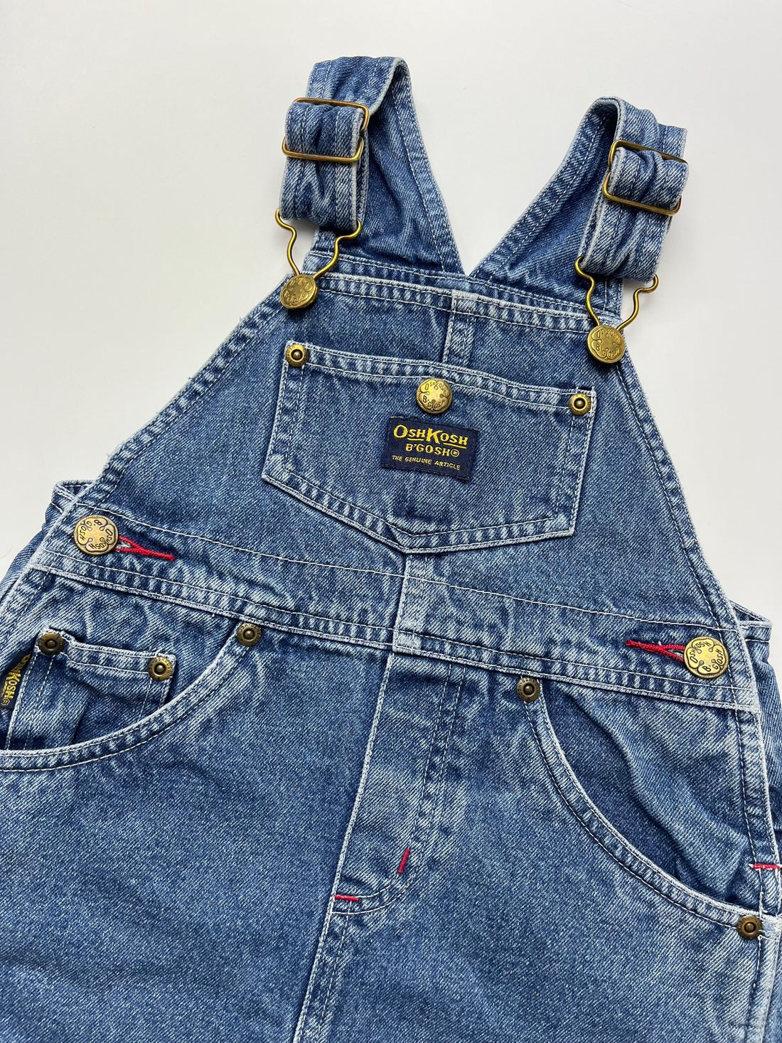 Vintage OshKosh Mid Blue Denim Pinafore Dress ~ 18-24 Months