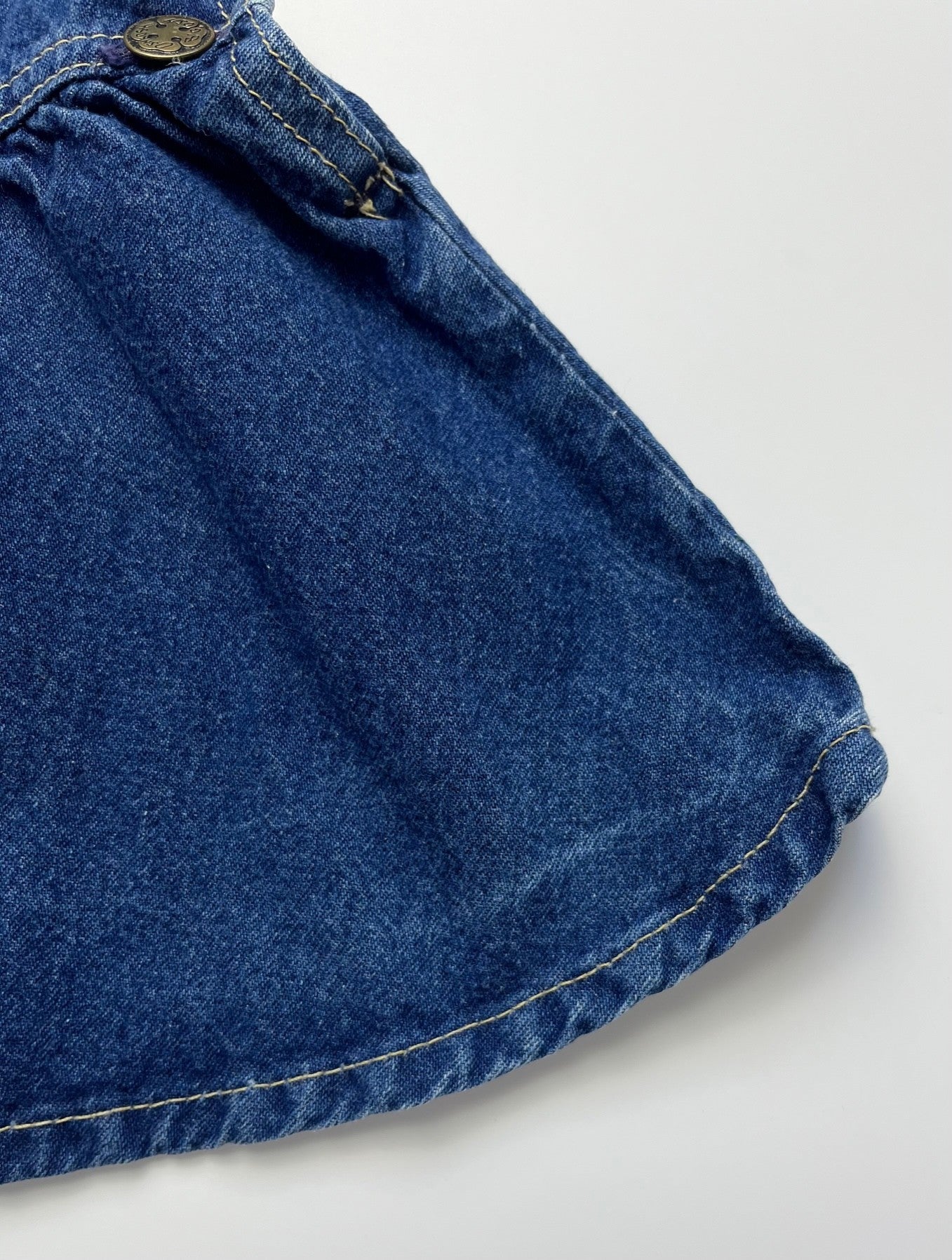 Vintage OshKosh Dark Blue Denim Pinafore Dress ~ 9-12 Months