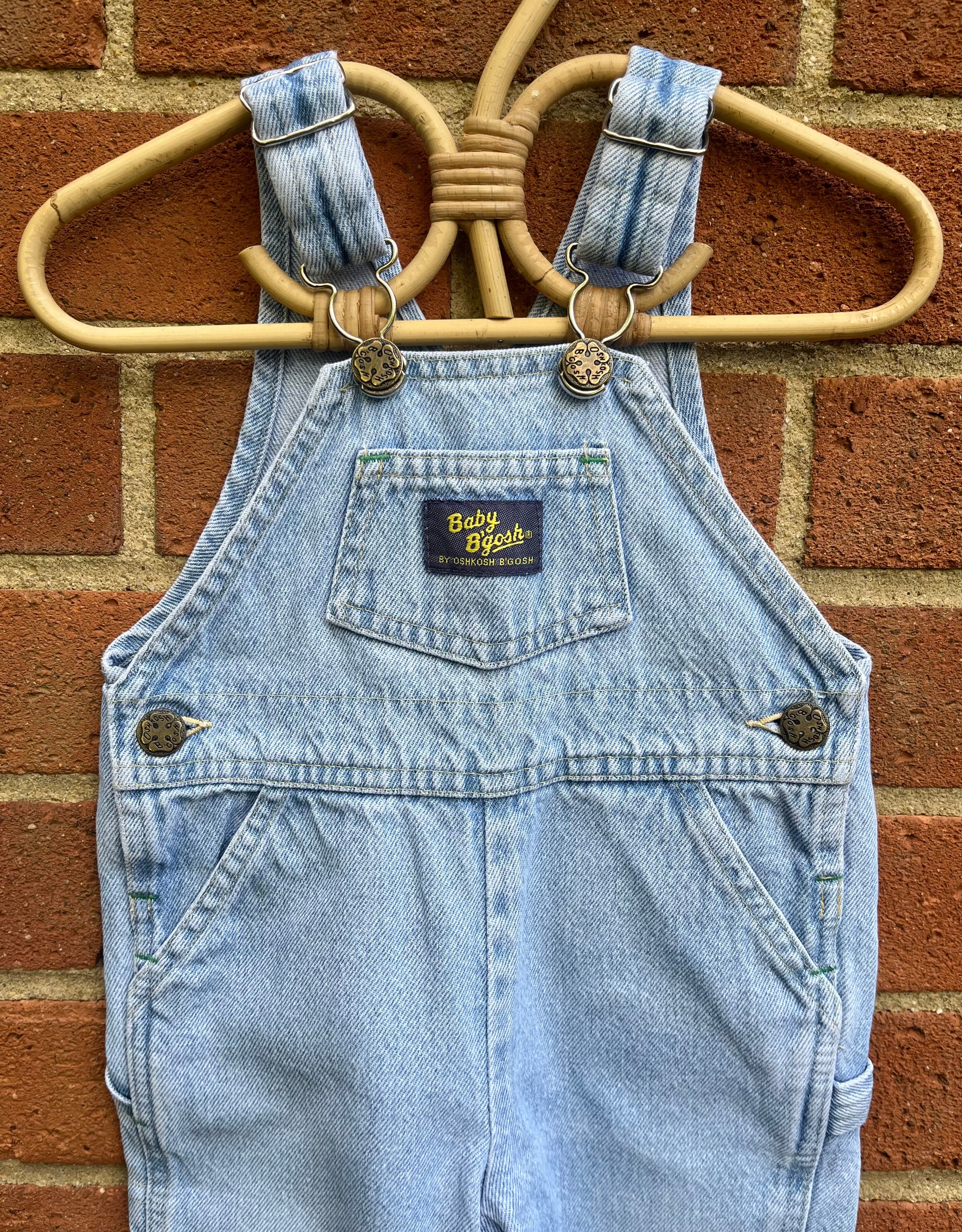 Vintage OshKosh Light Blue Denim Dungarees ~ 12 Months