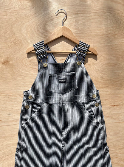 Vintage OshKosh Black &amp; White Hickory Stripe Dungarees ~ 3 Years