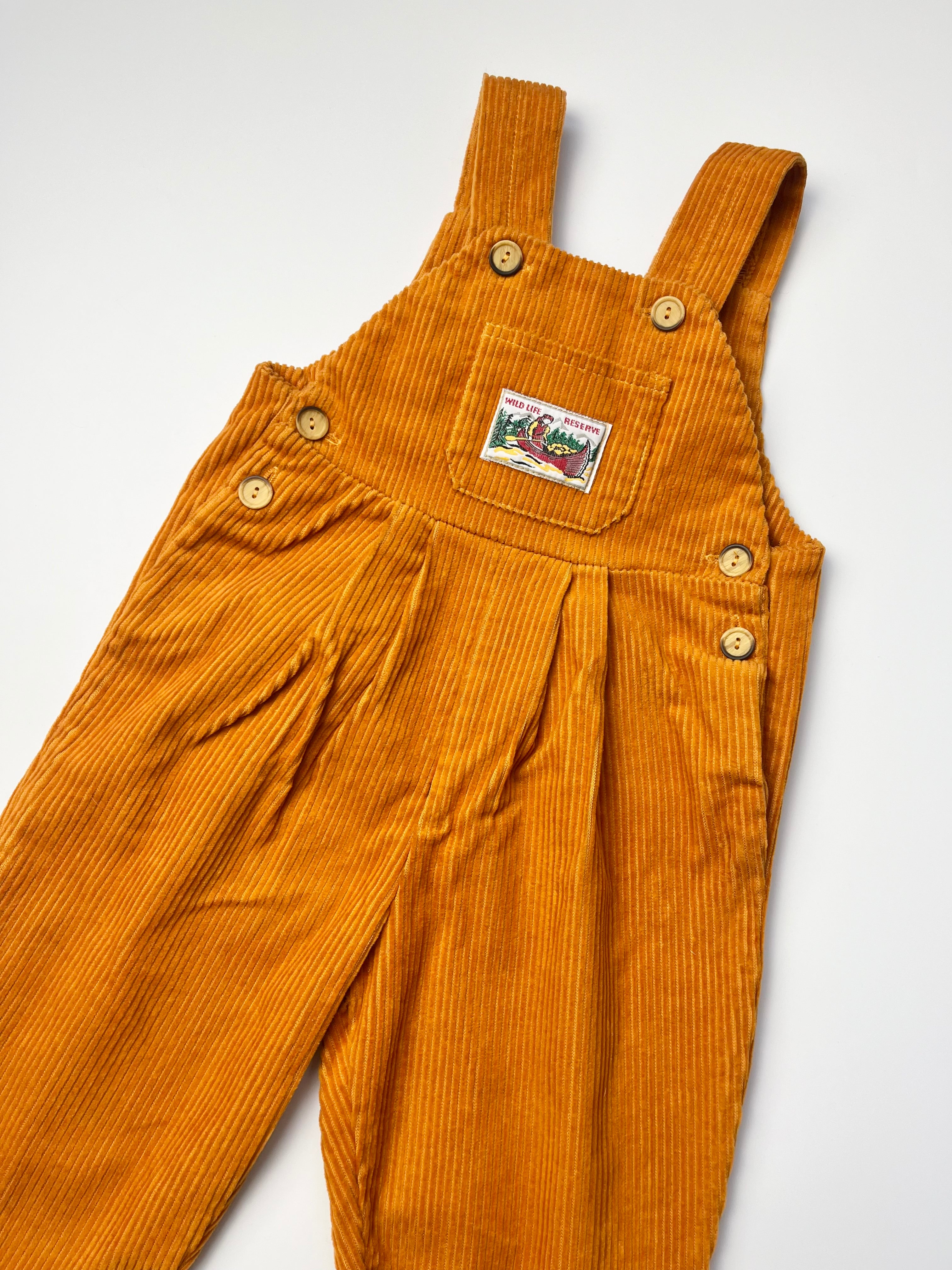 Lush Vintage Mustard Cord Dungarees ~ 1-2 Years