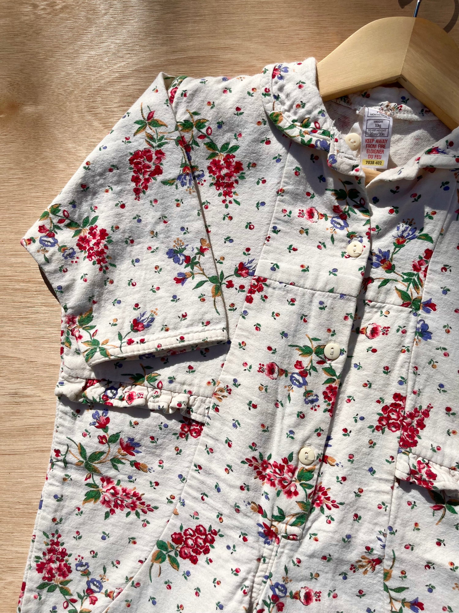 Beautiful Vintage St. Michael Floral Patterned Jersey Jumpsuit ~ 12 Months