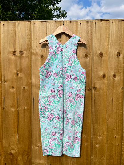 Beautiful Vintage Paisley Print Dungarees ~ 2-3 Years