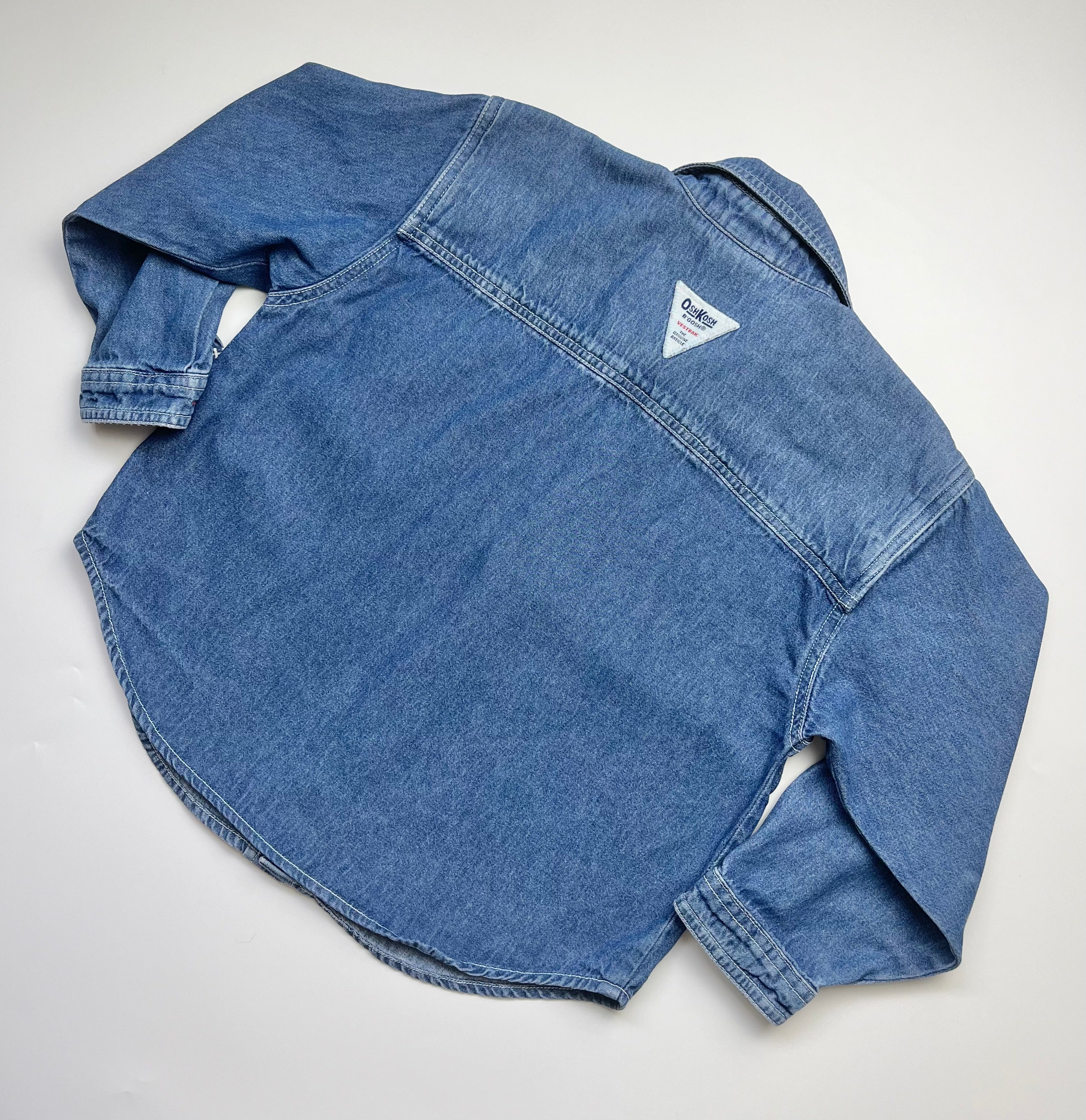 Vintage OshKosh Mid Blue Denim Shirt ~ 5-6 Years