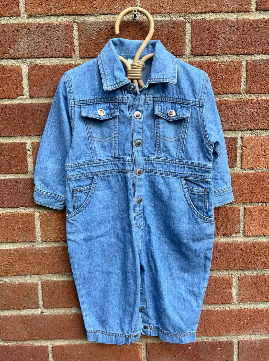 Vintage Light Blue Denim Jumpsuit ~ 12-18 Months