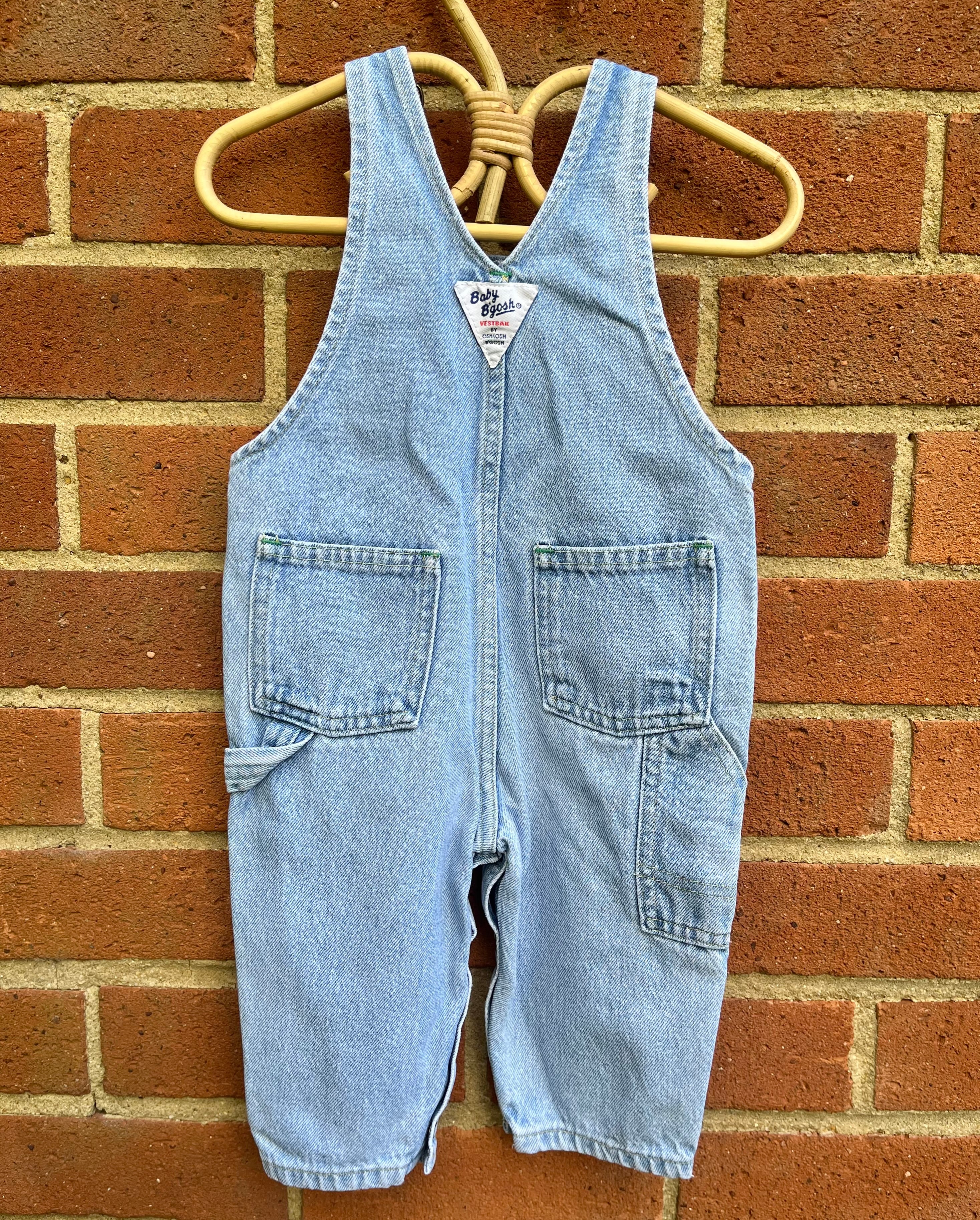 Vintage OshKosh Light Blue Denim Dungarees ~ 12 Months