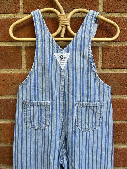 Vintage OshKosh Blue Stripe Dungarees ~ 12-18 Months