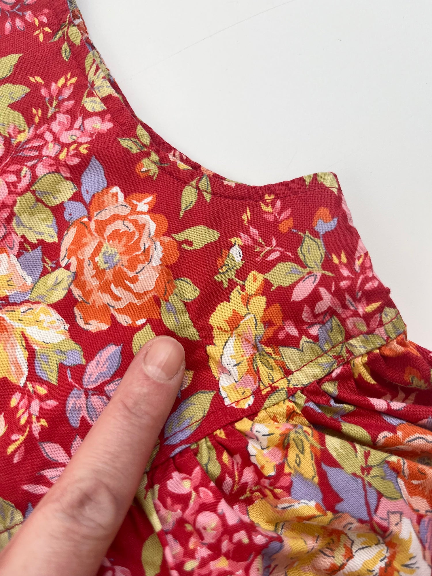Vintage Laura Ashley Red Floral Bubble-Fit Romper ~ 18 Months