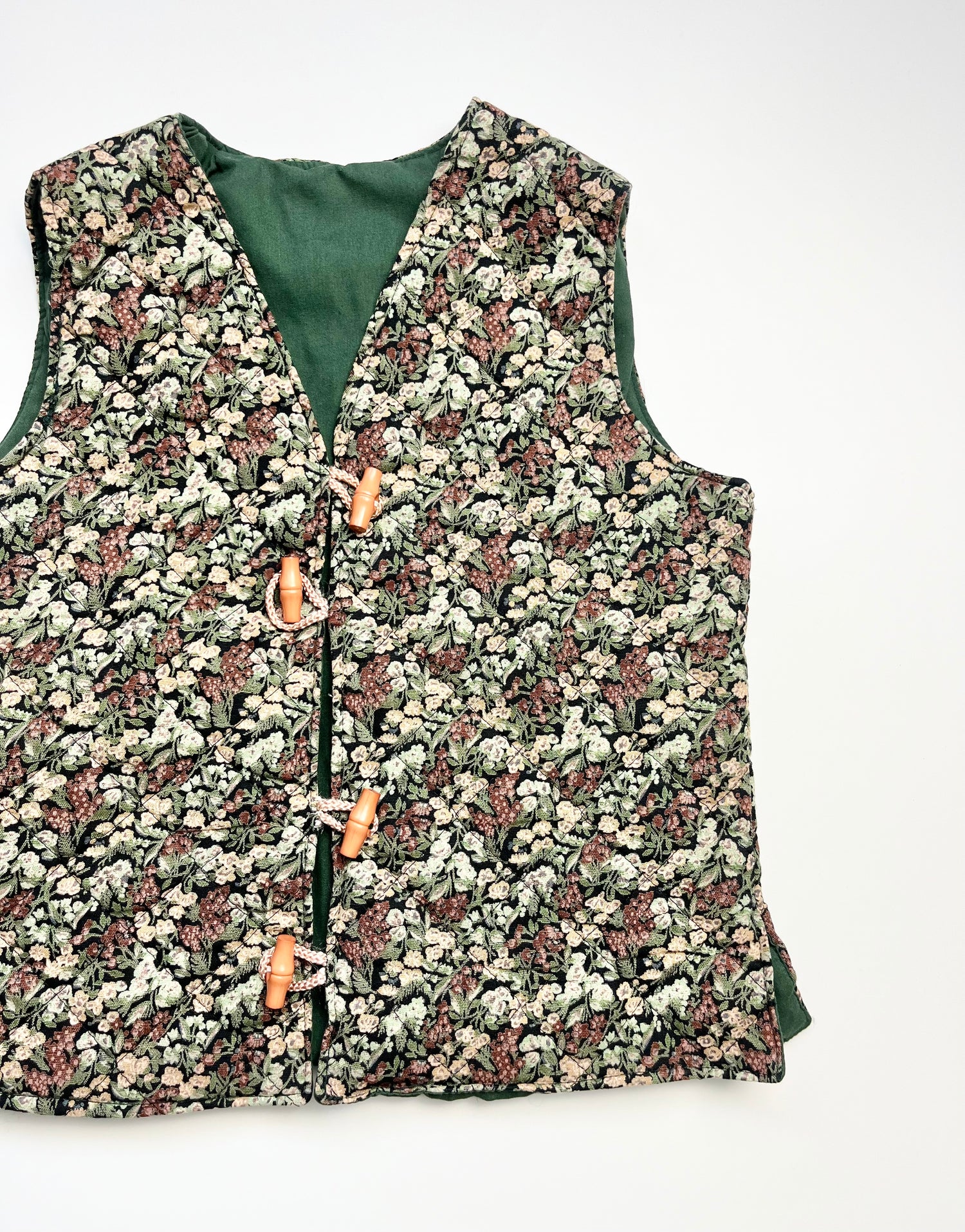 Vintage Floral Quilted Vest ~ 2 Years