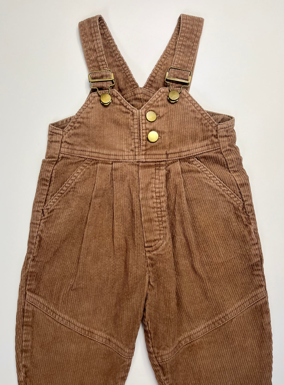 Gorgeous Vintage Brown Cord Dungarees ~ 1-2 Years