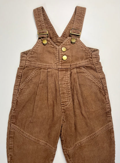 Gorgeous Vintage Brown Cord Dungarees ~ 1-2 Years