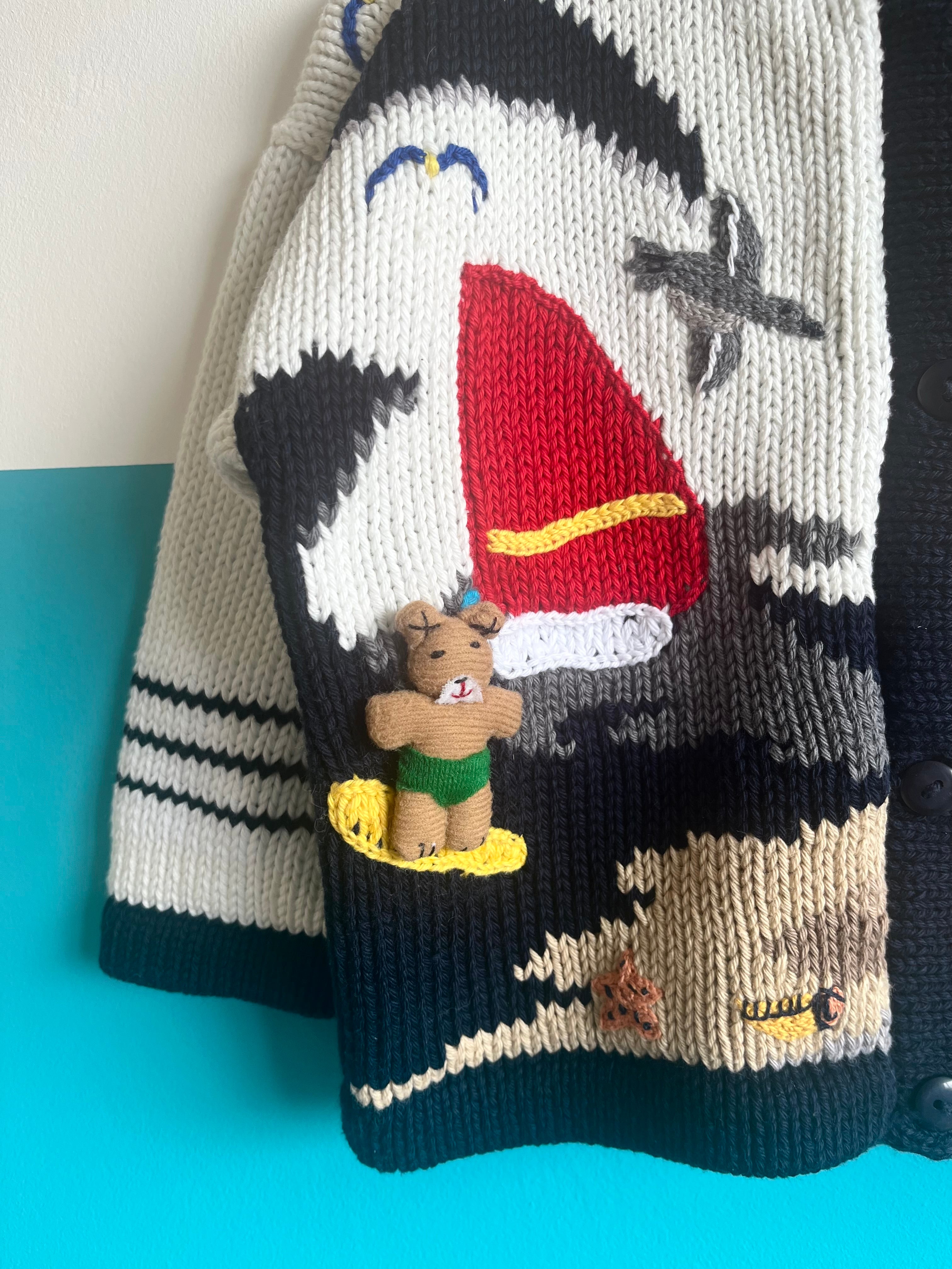 Super Special Seaside Themed Vintage Cardigan ~ 2 Years