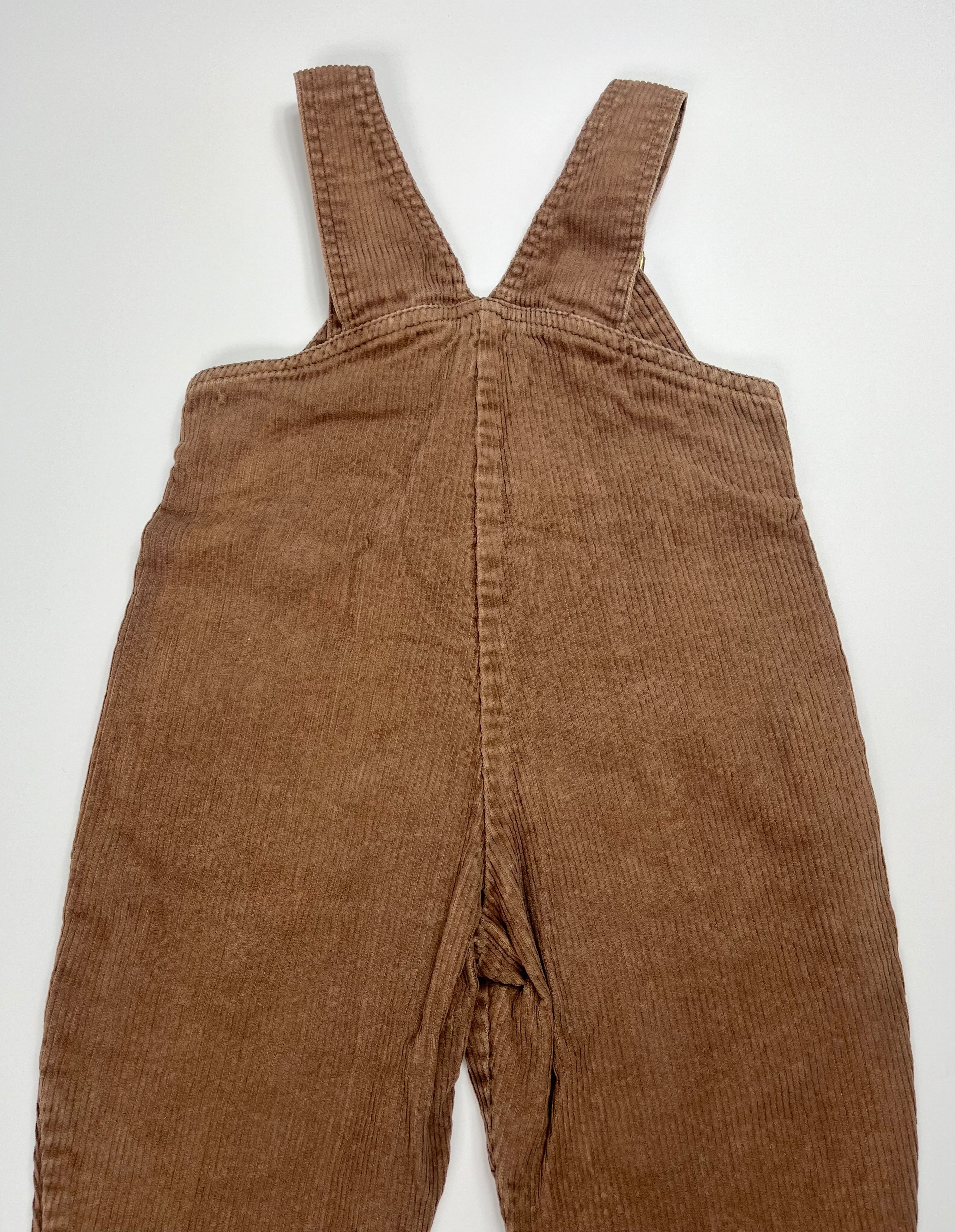 Gorgeous Vintage Brown Cord Dungarees ~ 1-2 Years