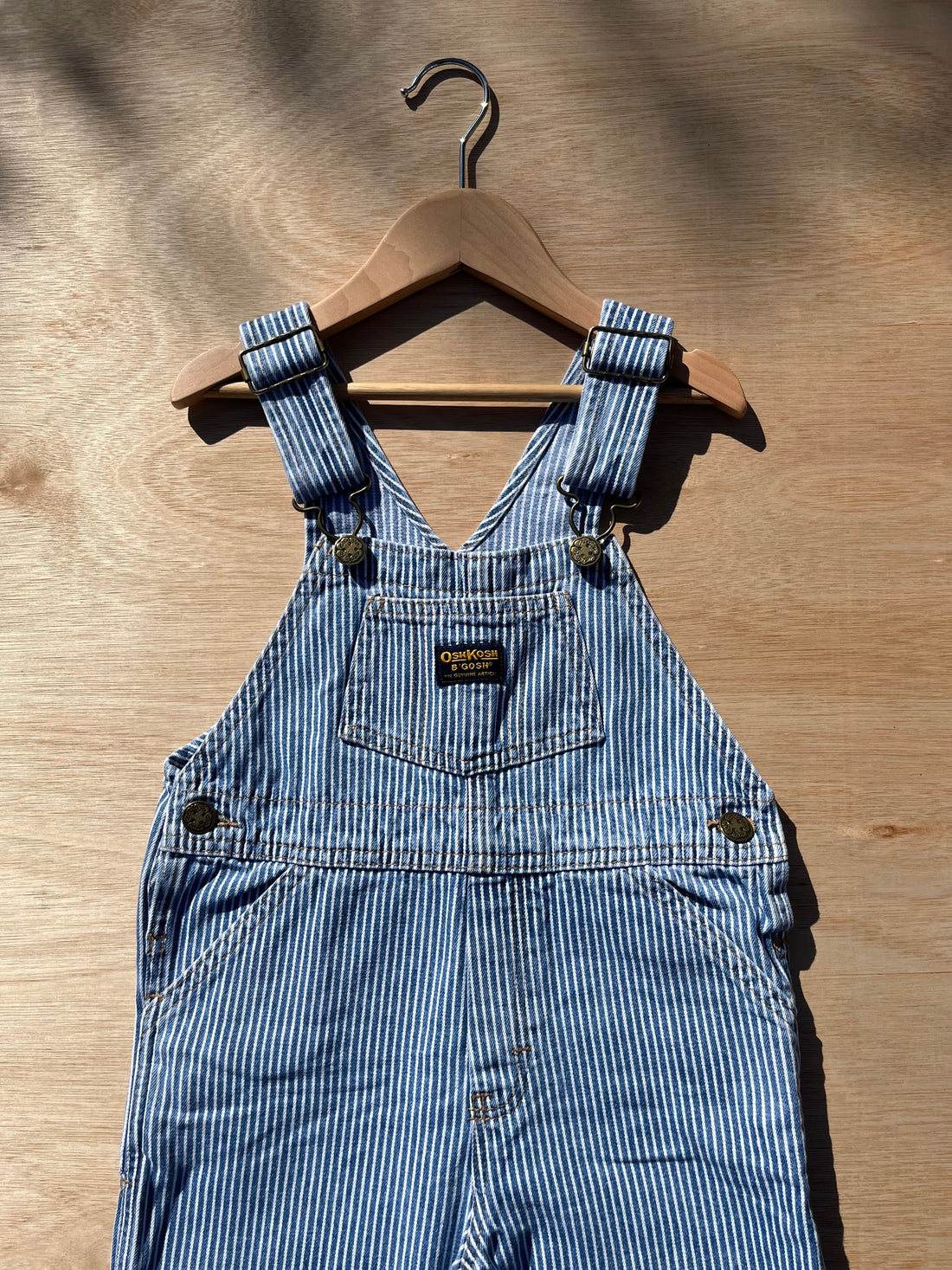 Classic Vintage OshKosh Blue & White Hickory Stripe Dungarees ~ 3 Years