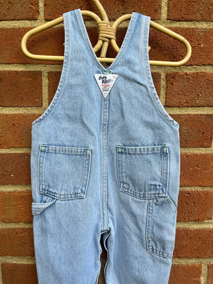 Vintage OshKosh Light Blue Denim Dungarees ~ 12 Months